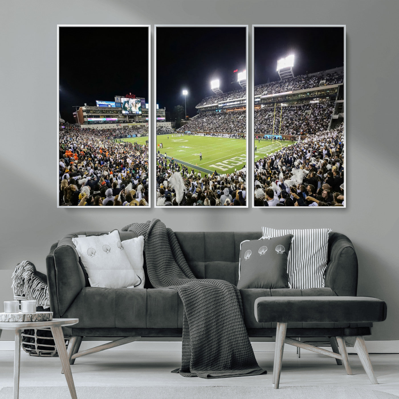 MGV-FC-48X32-3P - Georgia Tech Yellow Jackets Football Team Print - Atlanta Bobby Dodd Stadium Wall Art Canvas Print