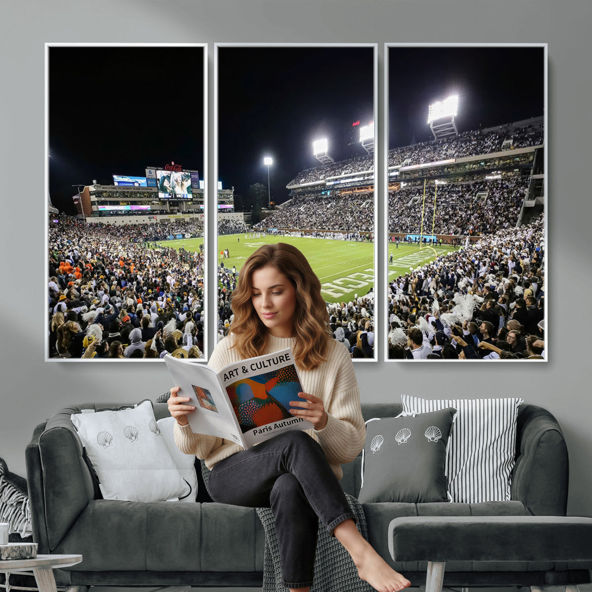 49339-MGV-CV-36X24 - Georgia Tech Yellow Jackets Football Team Print, Atlanta