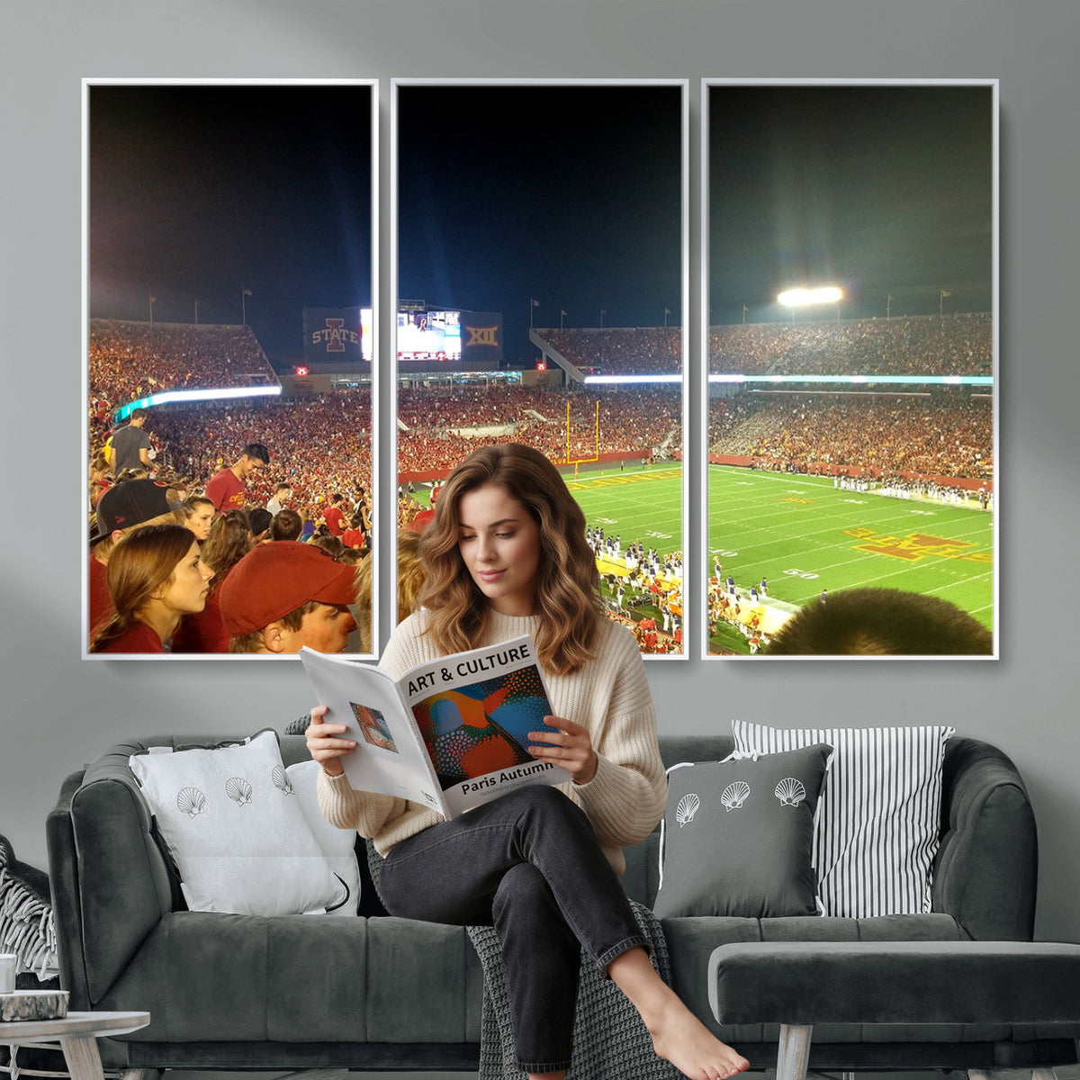 94319-MGV-CV-36X24 - Iowa State University Cyclones Art Print, Jack Trice Stadium Ames