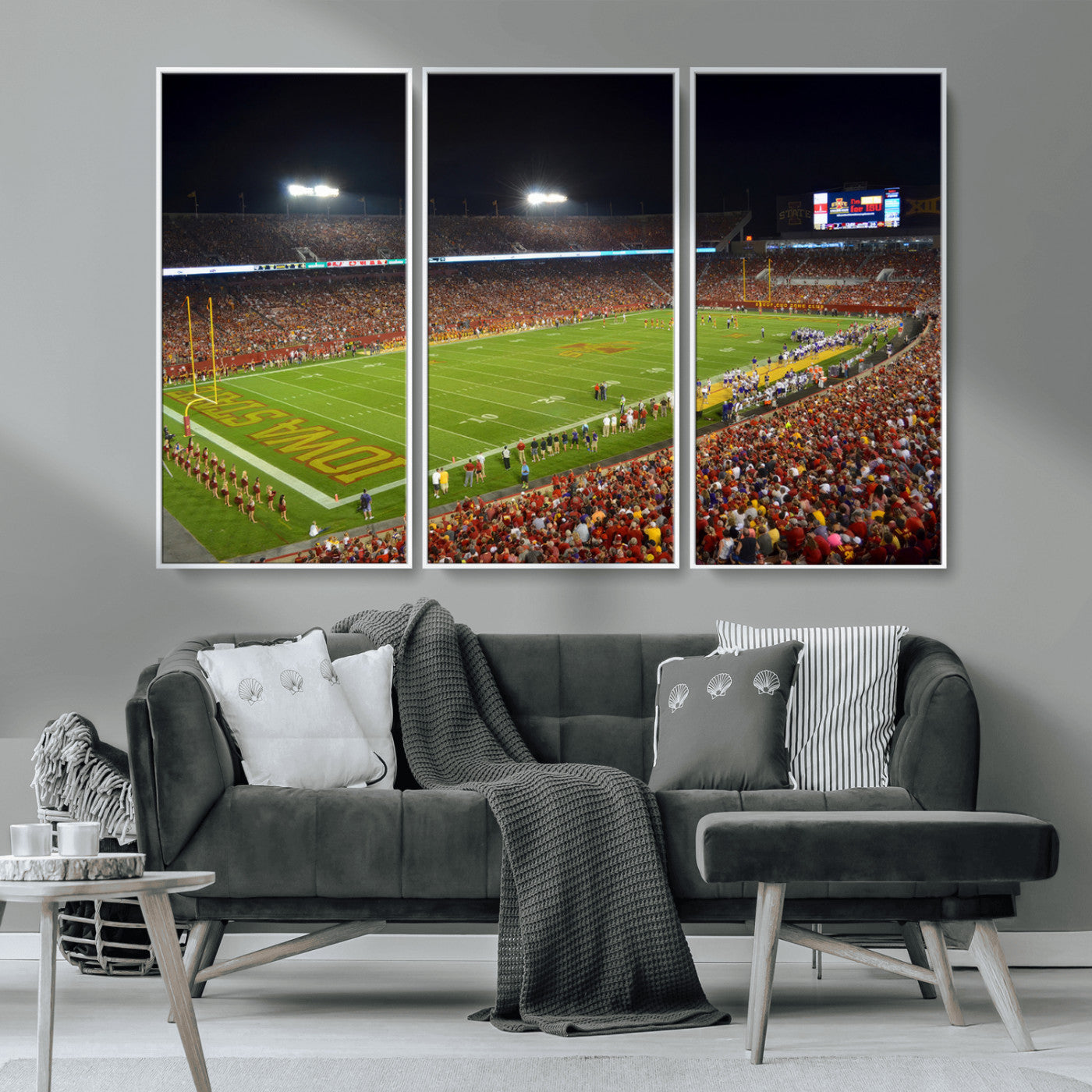 MGV-FC-48X32-3P - Iowa State University Cyclones Football Team Print - Ames Jack Trice Stadium Canvas Print