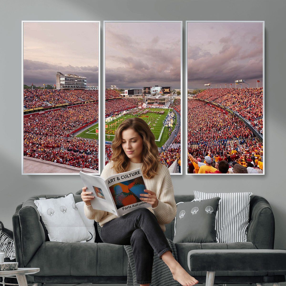 50373-MGV-CV-36X24 - Iowa State University Cyclones Football Team Print, Ames