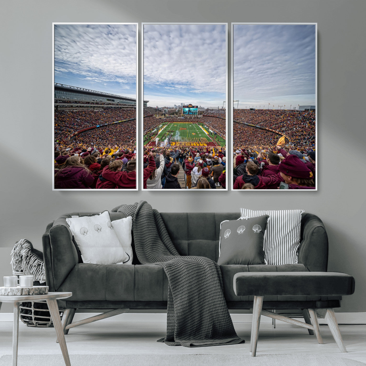MGV-FC-48X32-3P - University of Minnesota Golden Gophers Football Team Print - Minneapolis Huntington Bank Stadium Art