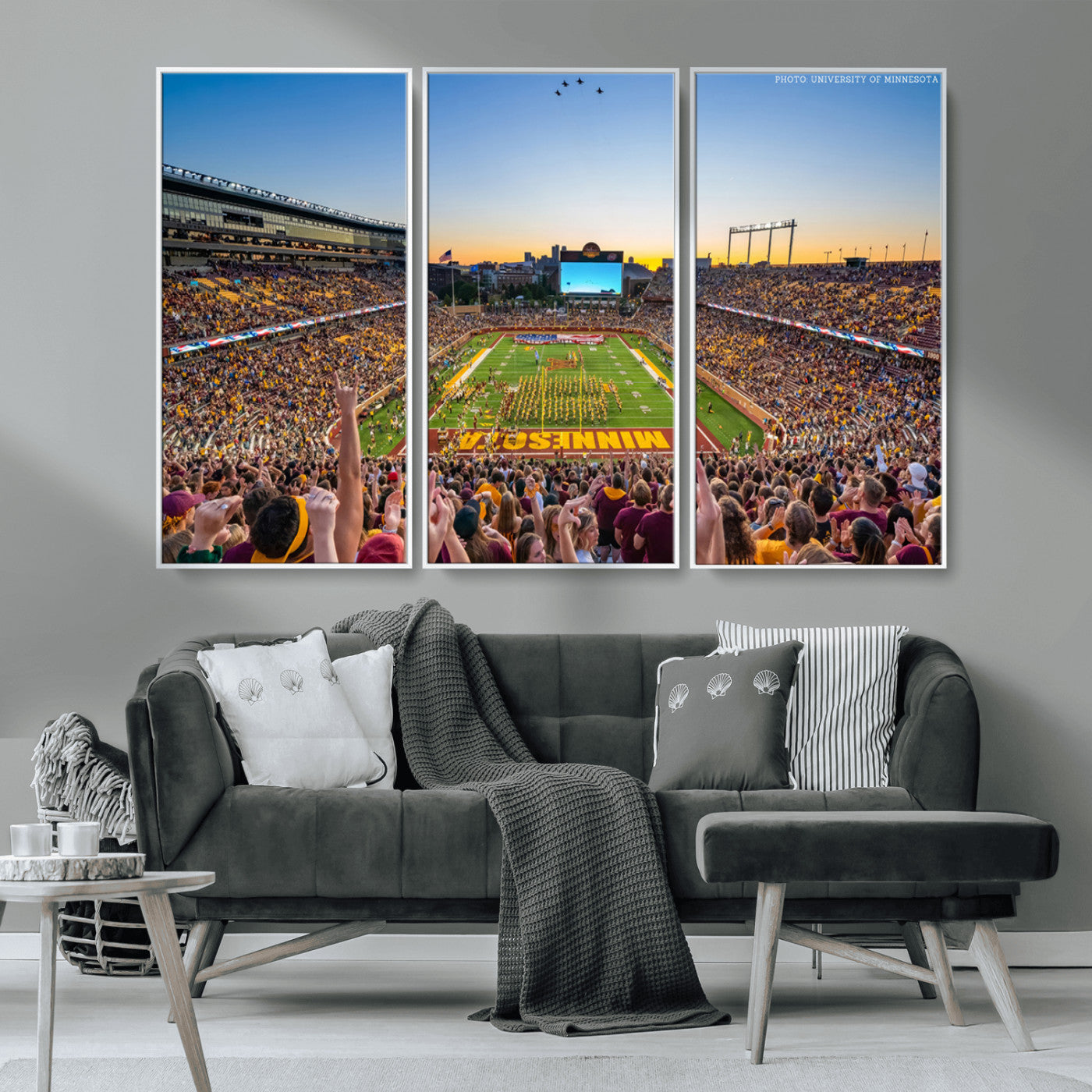 MGV-FC-48X32-3P - University of Minnesota Golden Gophers Football Team Print - Minneapolis Huntington Bank Stadium