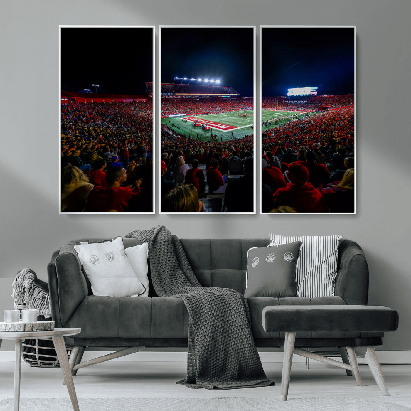 MGV-FC-48X32-3P - Rutgers Scarlet Knights Football Team Print - SHI Stadium, Piscataway Wall Art Canvas Print