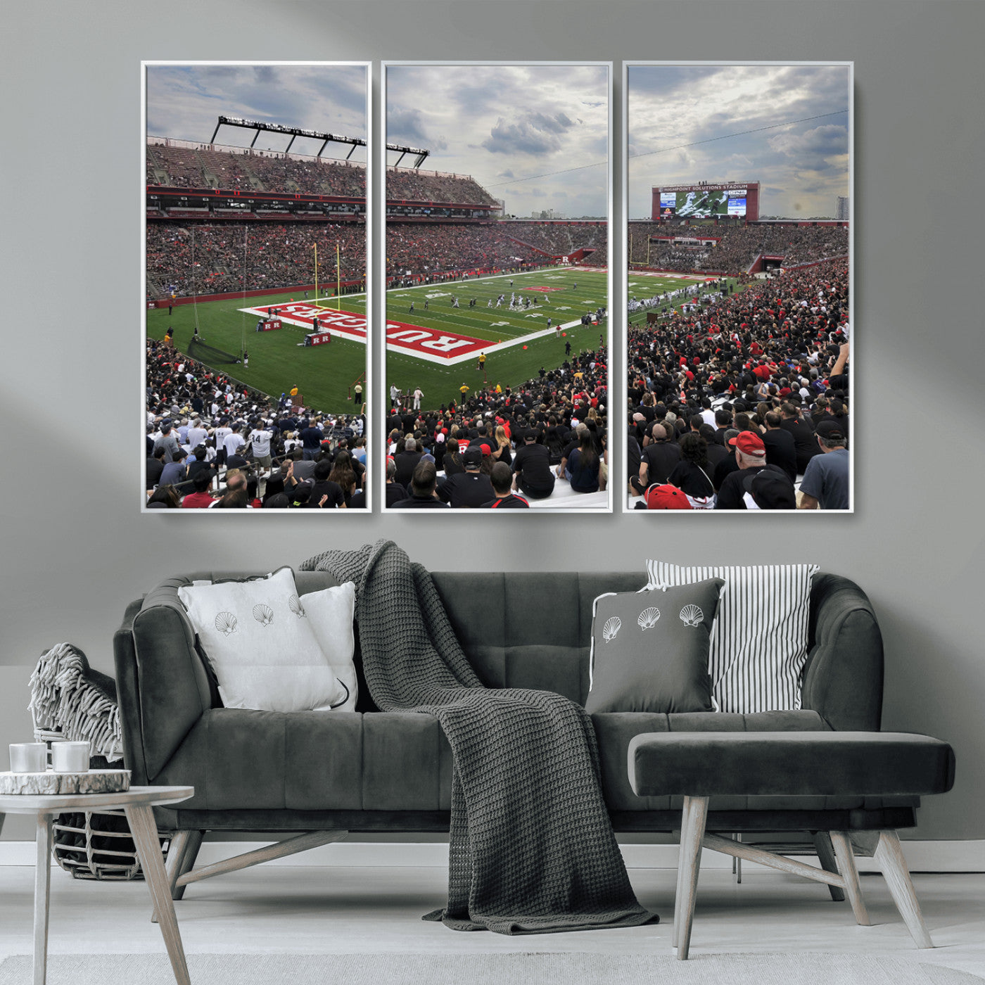 MGV-FC-48X32-3P - Rutgers Scarlet Knights Football Team Print - SHI Stadium, Piscataway Wall Art Canvas Print