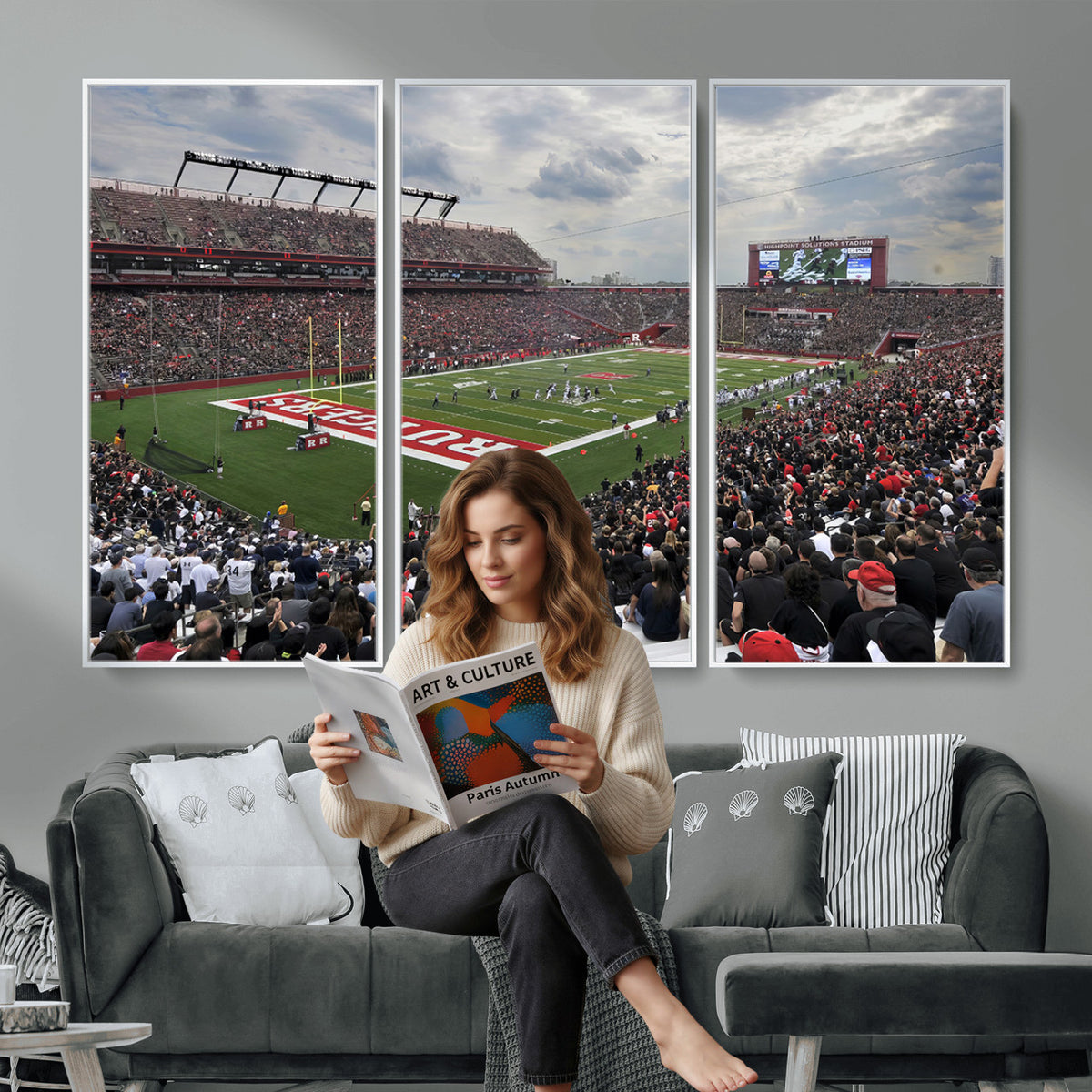 66777-MGV-CV-36X24 - Rutgers Scarlet Knights Football Team Print, SHI Stadium