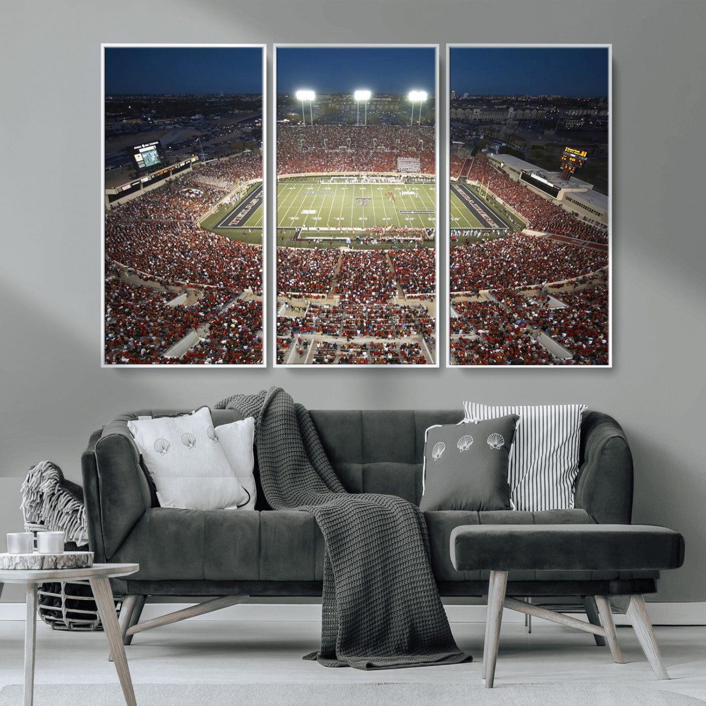 MGV-FC-48X32-3P - Texas Tech Red Raiders Football Team Print - Lubbock Jones AT&T Stadium Wall Art Canvas Print