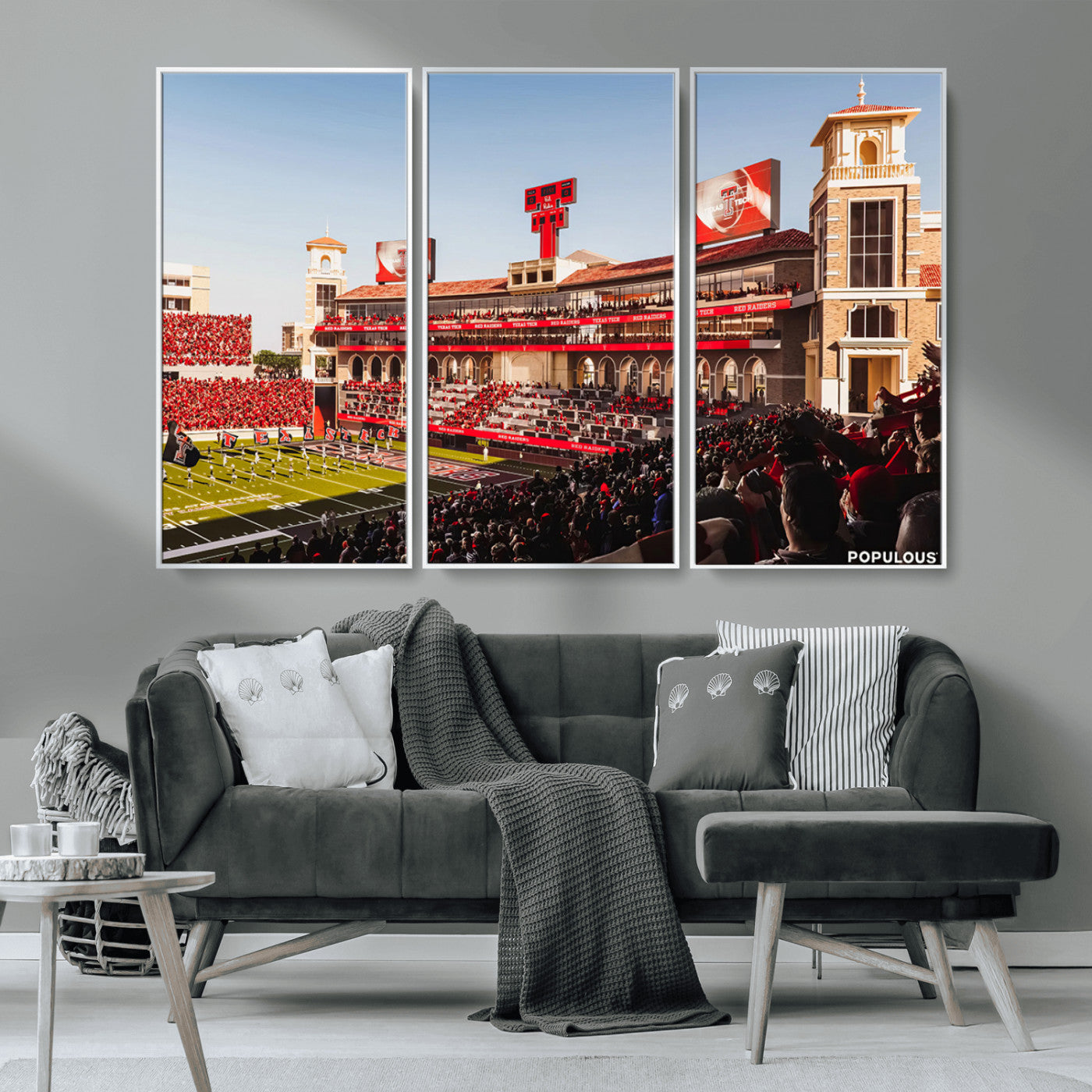 MGV-FC-48X32-3P - Jones AT&T Stadium Texas Tech Red Raiders Wall Art | Large Att Stadium Canvas Print | College