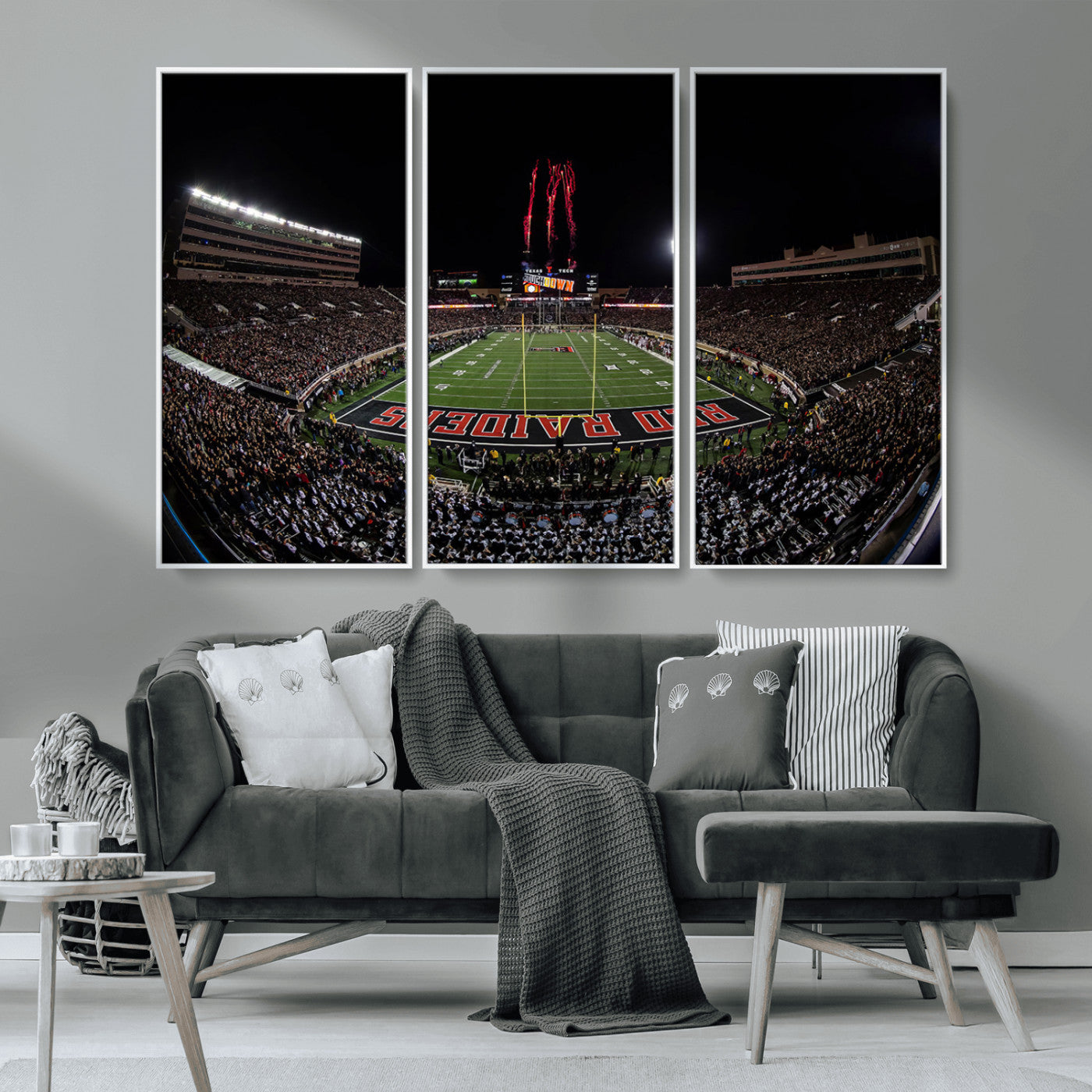 MGV-FC-48X32-3P - Framed Texas Tech Red Raiders Stadium Canvas, Texas Tech Red Raiders Football Team Print - Lubbock