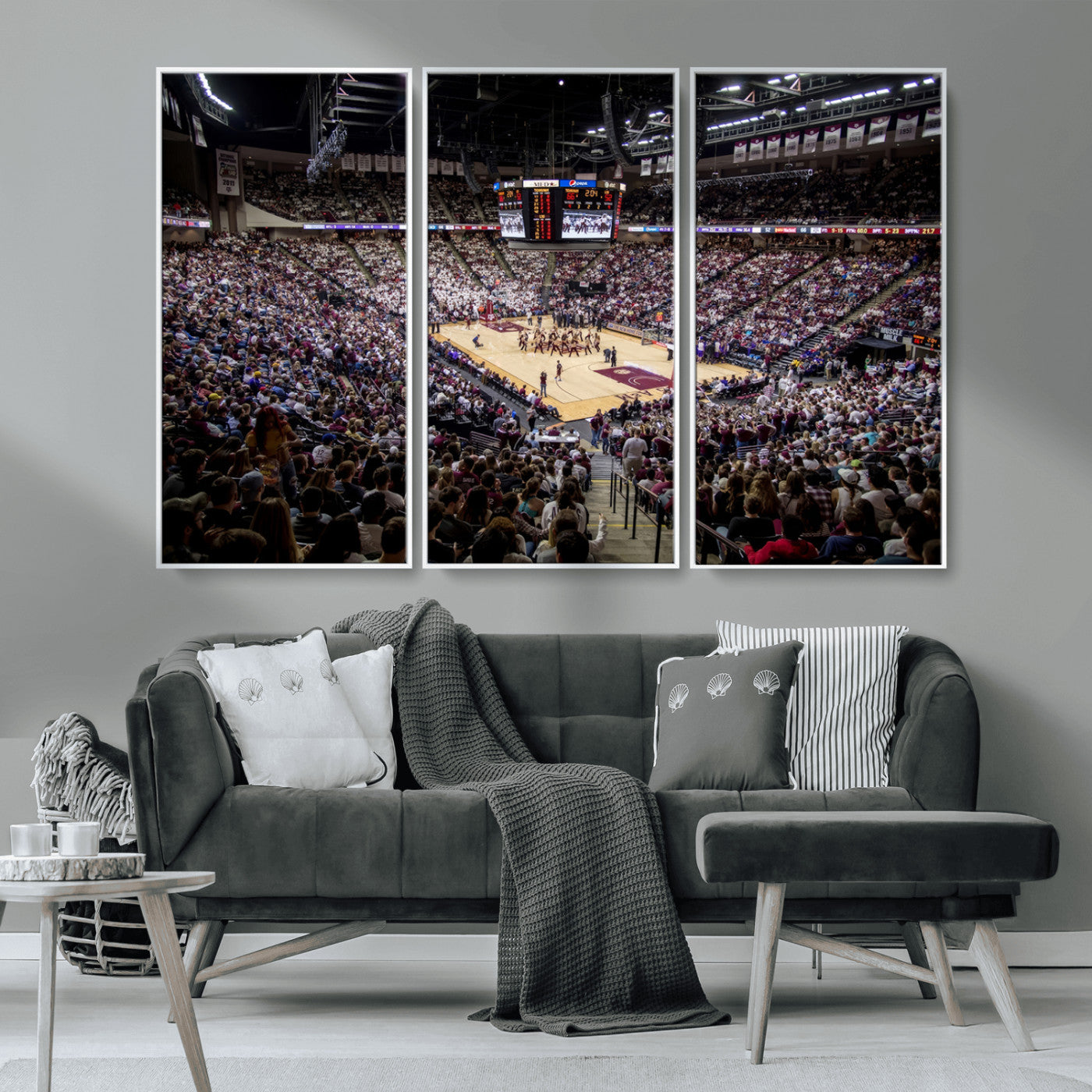 MGV-FC-48X32-3P - University of Nebraska Cornhuskers Basketball Team Print - Lincoln Red Arena Wall Art Canvas Print