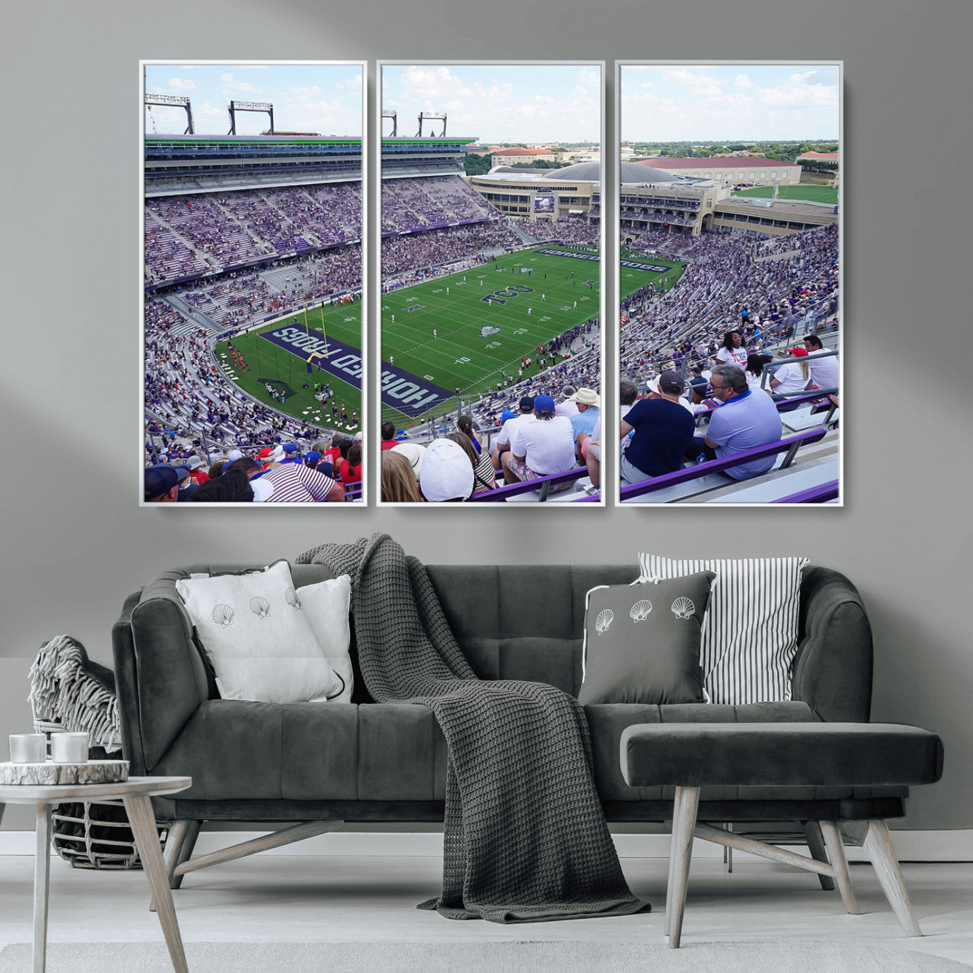 MGV-FC-48X32-3P - The Texas Christian University TCU Horned Frogs Football Team Print - Fort Worth Amon G. Carter