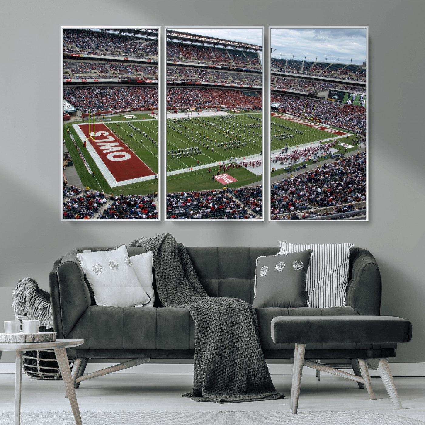 MGV-FC-48X32-3P - The Temple University Owls Athletics Team Print - Philadelphia Lincoln Financial Field Stadium Wall