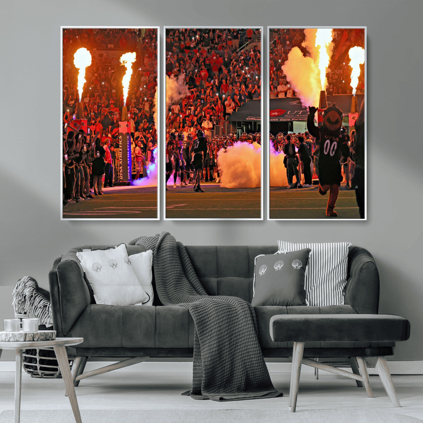 MGV-FC-48X32-3P - The University of Texas at San Antonio Roadrunners Football Team Print - San Antonio Alamodome Wall