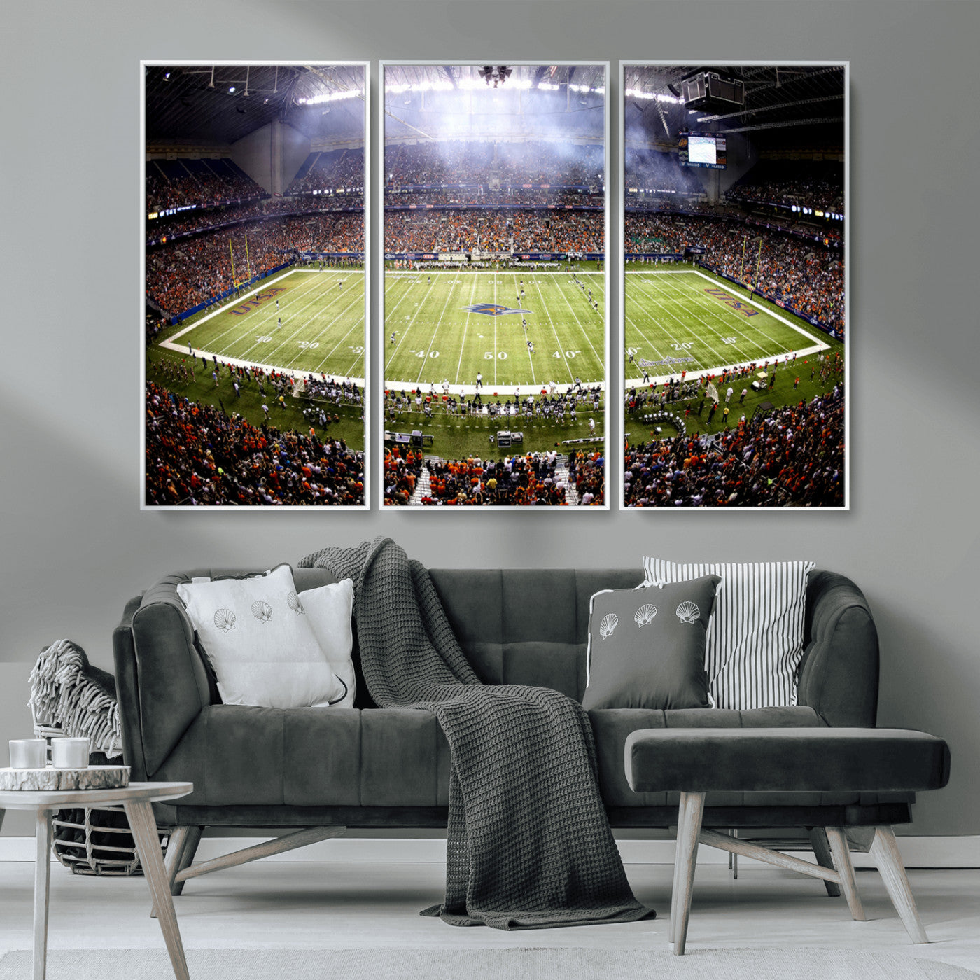 MGV-FC-48X32-3P - The University of Texas at San Antonio Roadrunners Football Team Print - San Antonio Alamodome Wall