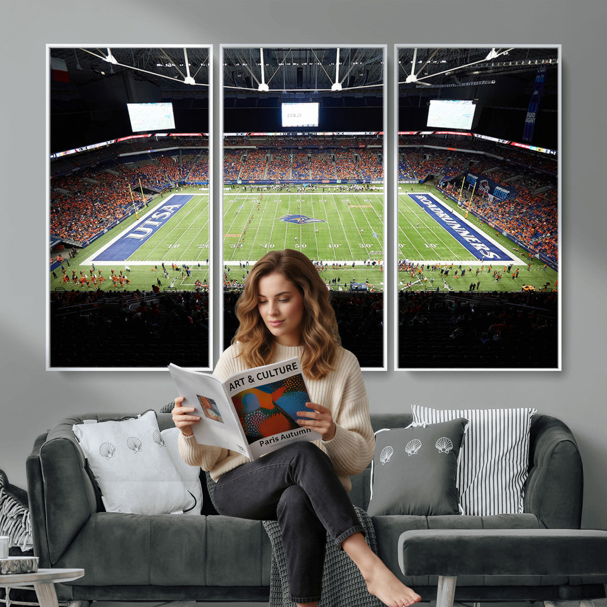 98617-MGV-CV-36X24 - The University of Texas at San Antonio Roadrunners Football Team Print, San Antonio Alamodome
