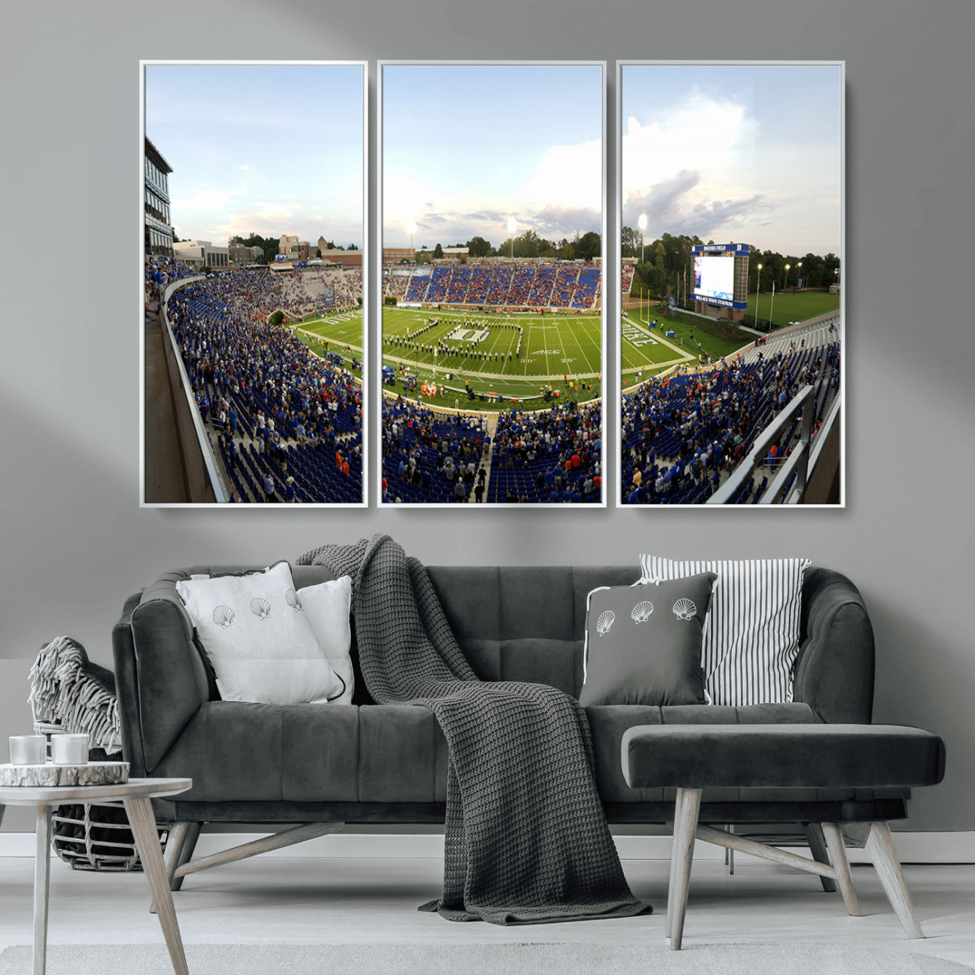 MGV-FC-48X32-3P - The Duke University Blue Devils Football Team Print - Durham Wallace Wade Stadium Wall Art Canvas