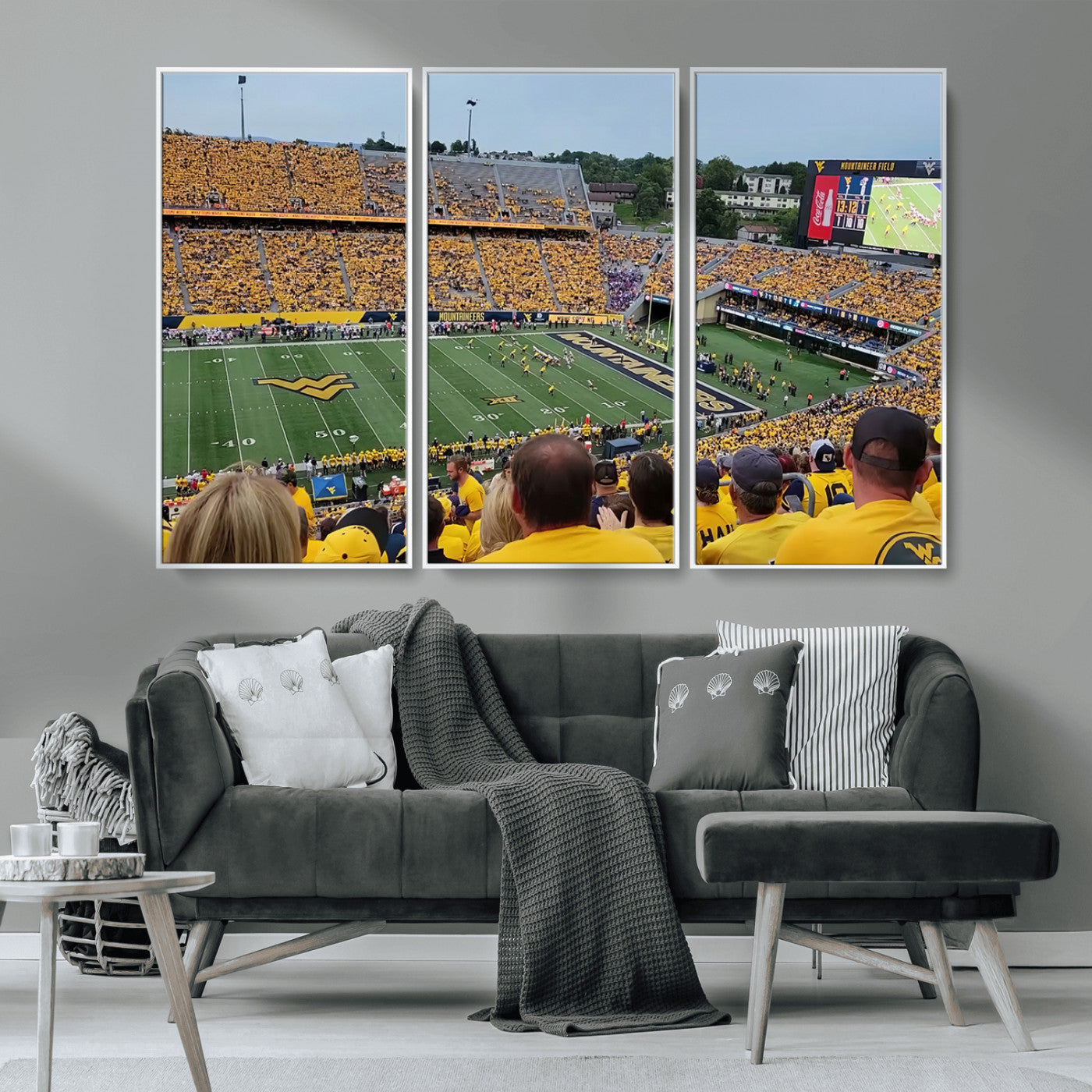 MGV-FC-48X32-3P - Puskar Stadium Canvas Print Wall Art - Morgantown Print - West Virginia University Mountaineers