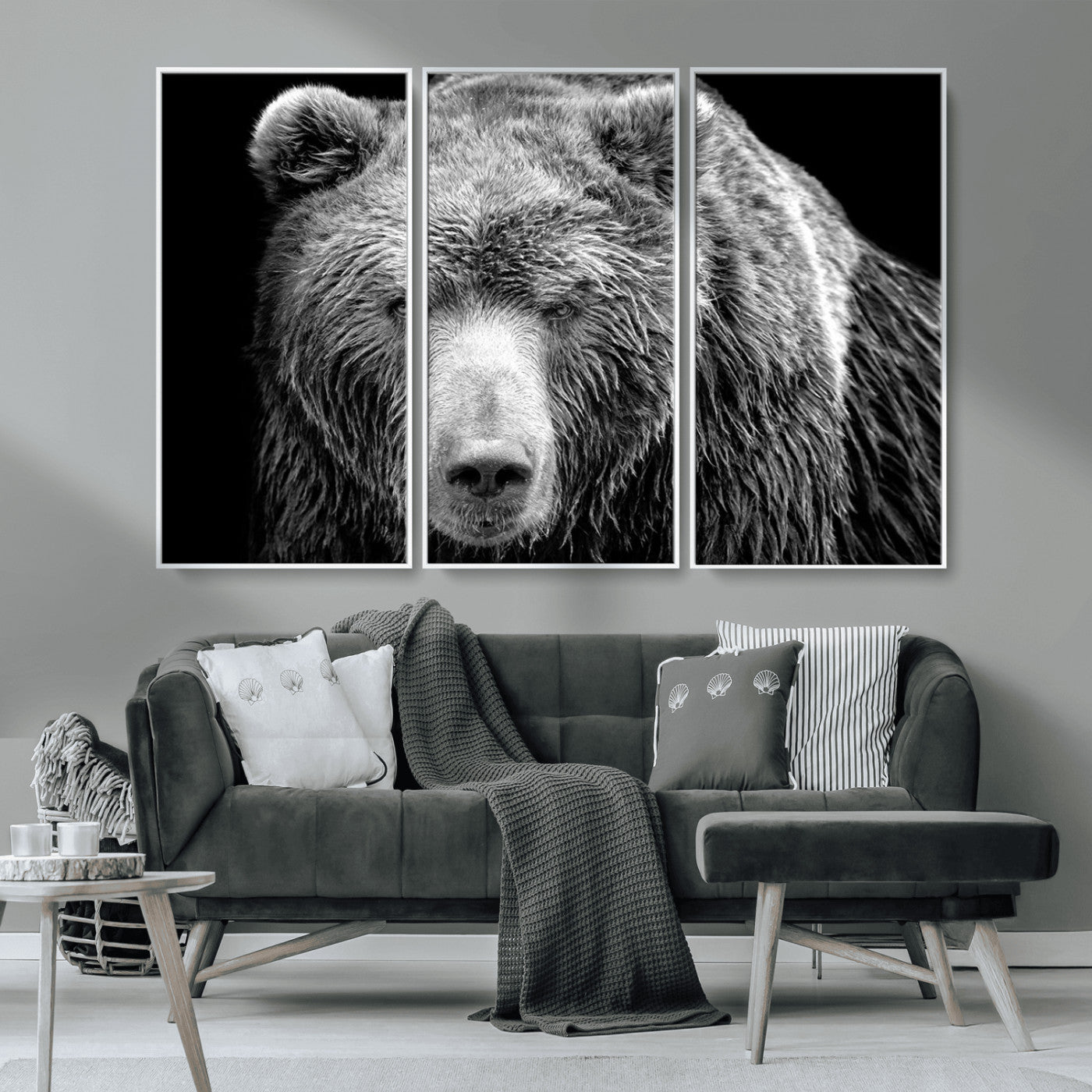 MGV-FC-48X32-3P - 399 Grizzly Bear Canvas Print | Ready to Hang Wall Art | Rustic Farmhouse & Cabin Decor | Wildlife