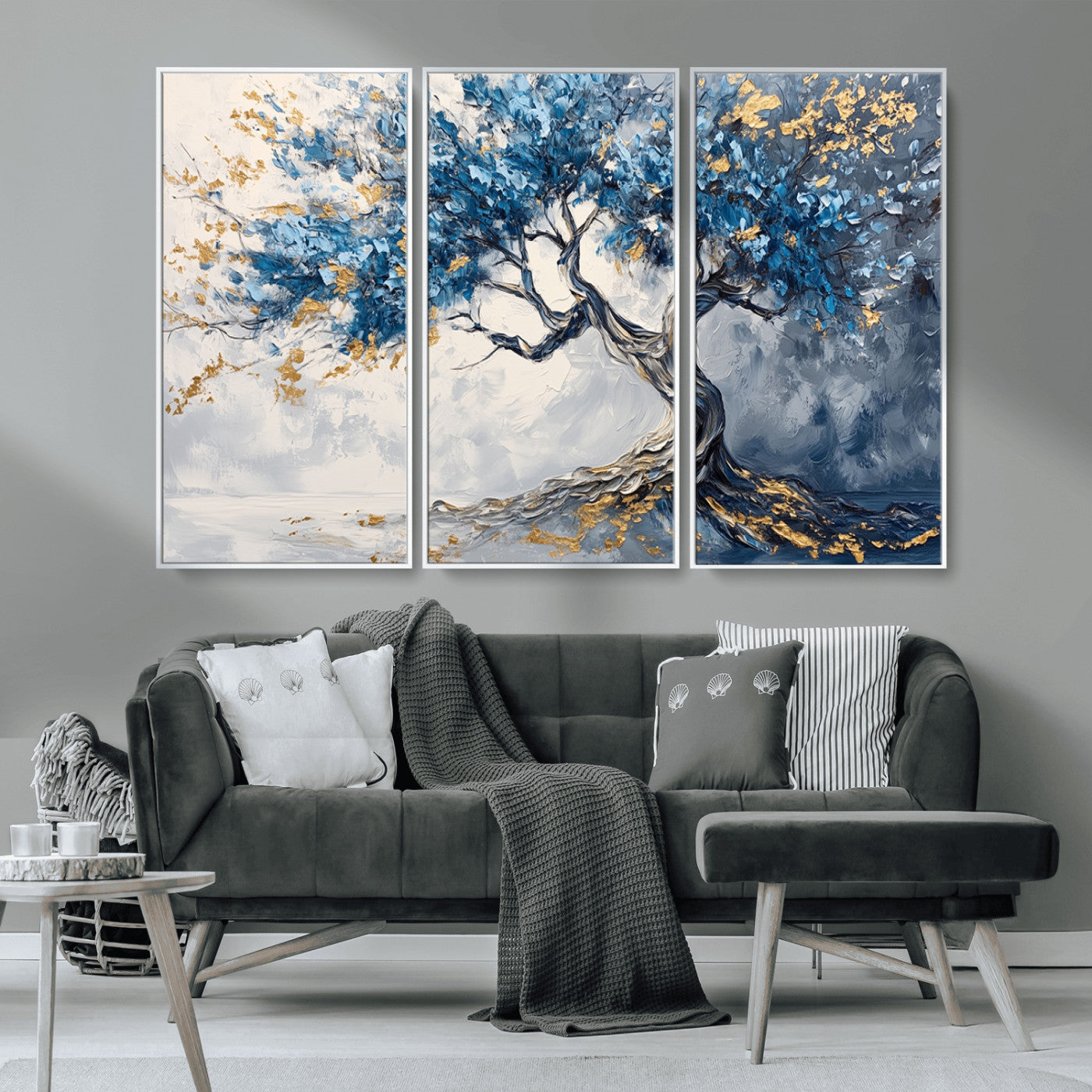 MGV-FC-48X32-3P - Abstract Tree Painting Canvas Wall Art | Tree of Life Painting Wall Art Canvas Print