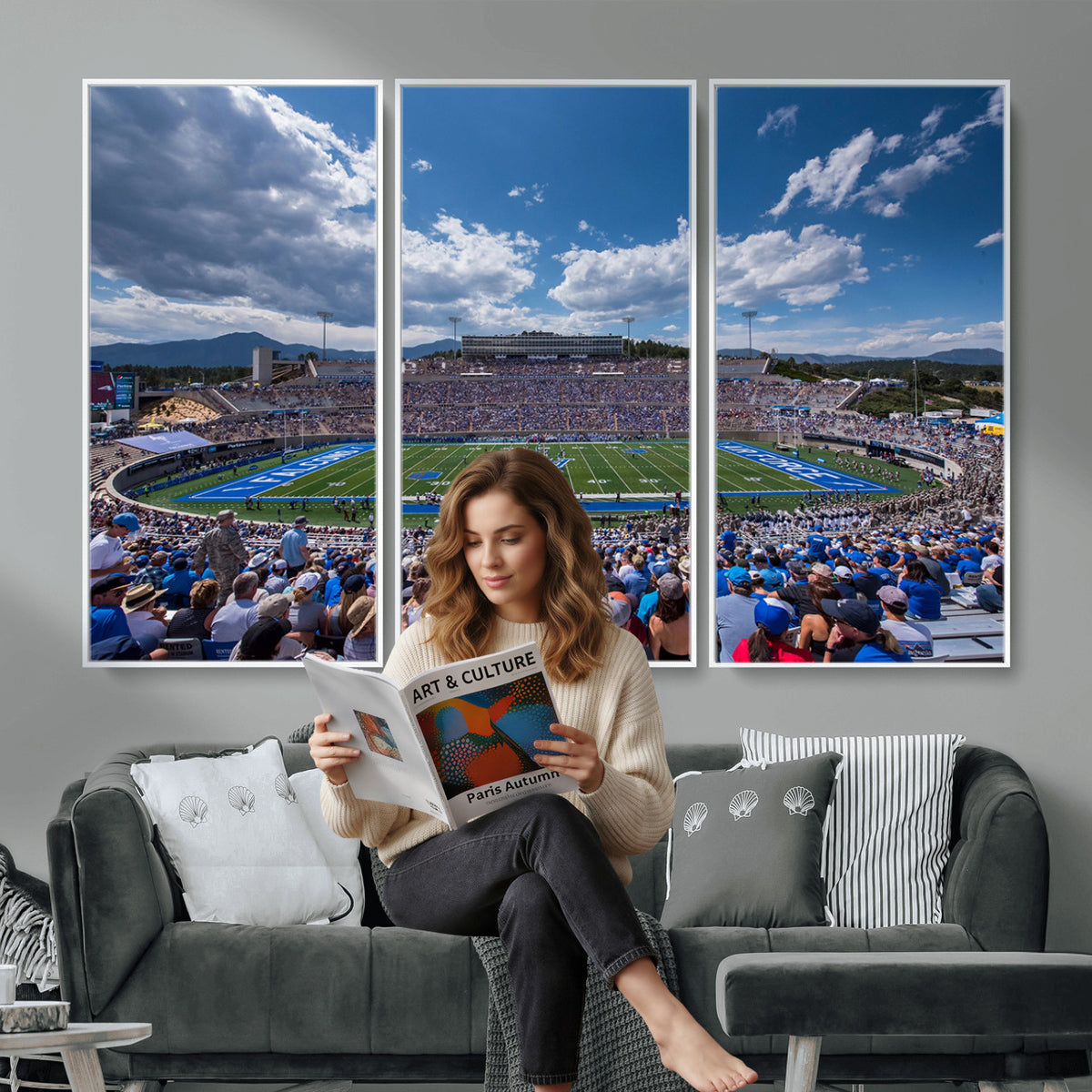 59281-MGV-CV-36X24 - Air Force Falcons Football Team Print, Colorado Springs