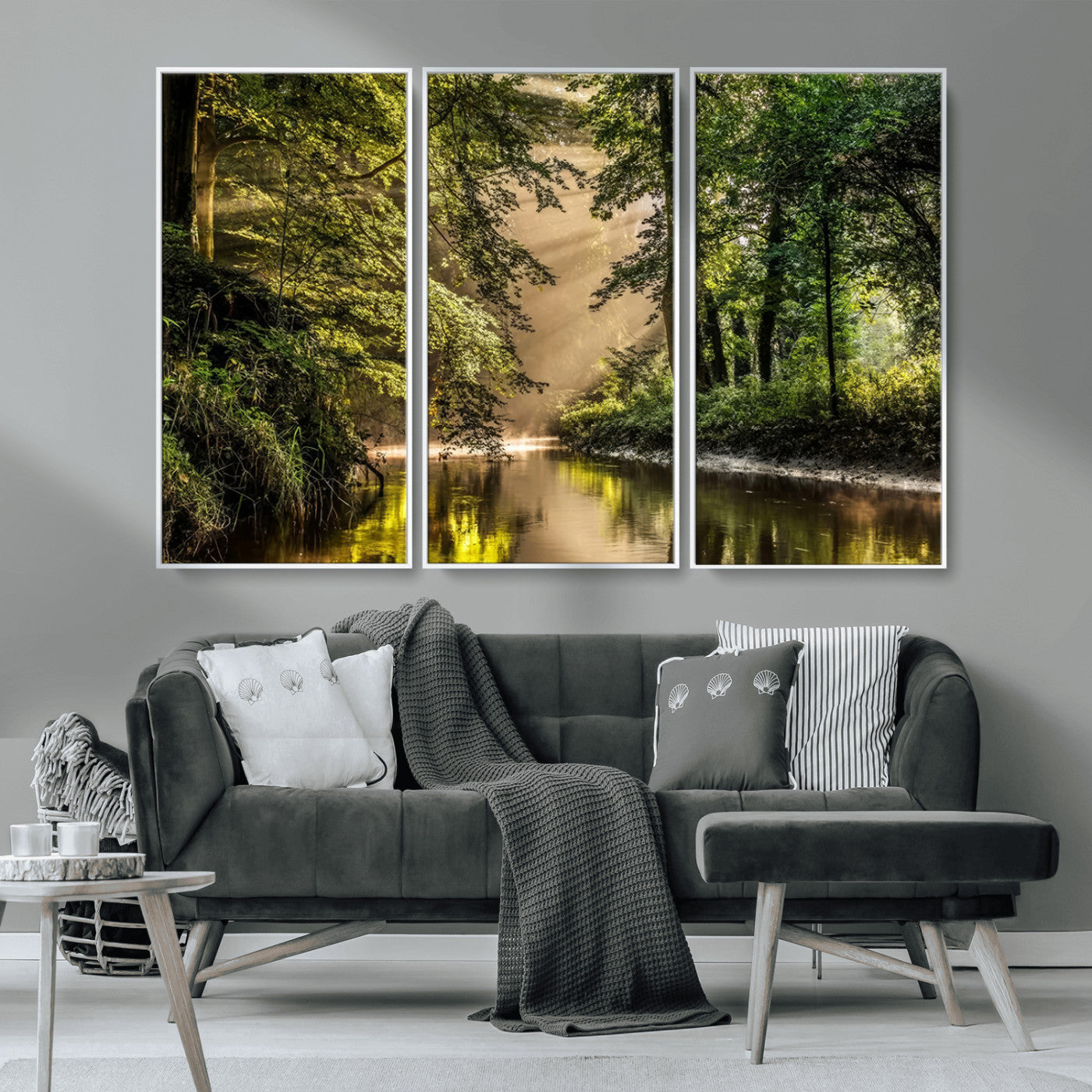 MGV-FC-48X32-3P - Forest Wall Art Print | River Landscape Wall Art | Perfect for Farmhouse Wall Decor, Cabin Wall Art