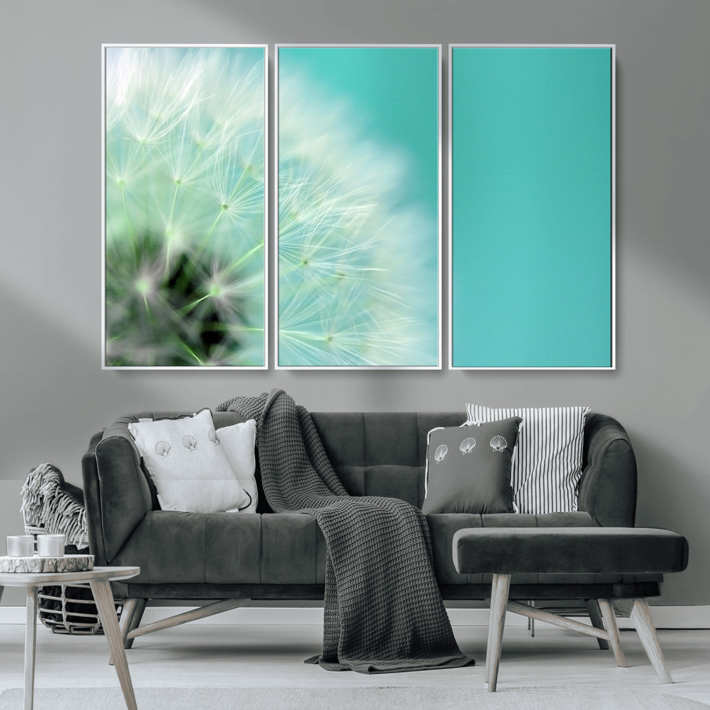 MGV-FC-48X32-3P - DANDELION Flower Wall Art Canvas Print, Canvas Dandelion Floral Wall Art