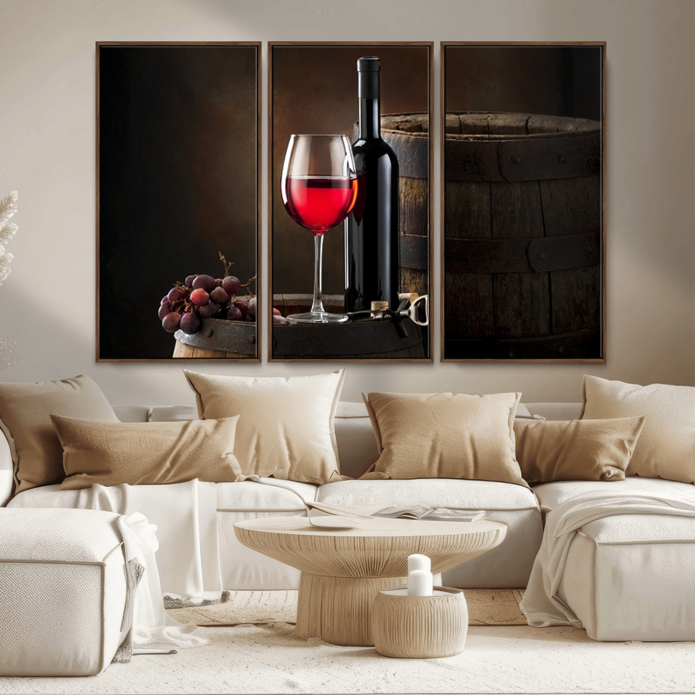 MGV-FC-48X32-3P - Red Wine and Bottle Canvas Print