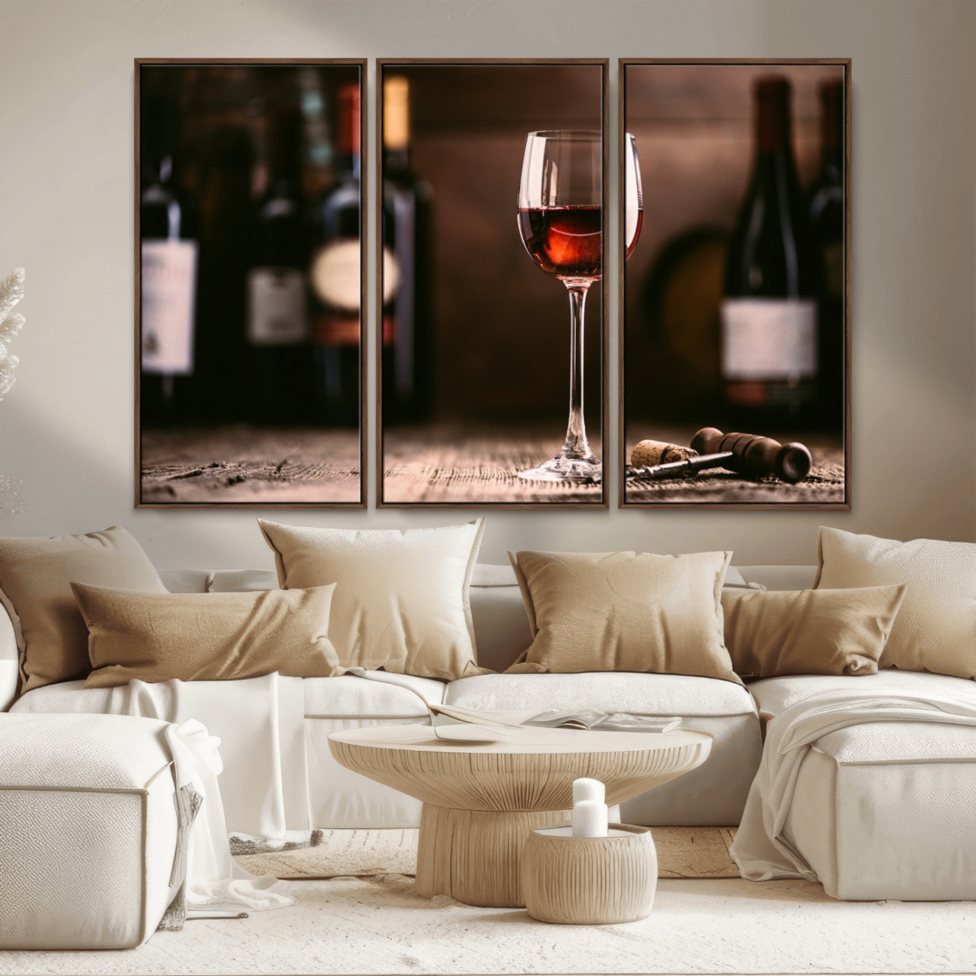 MGV-FC-48X32-3P - Red Wine and Bottle Canvas Print
