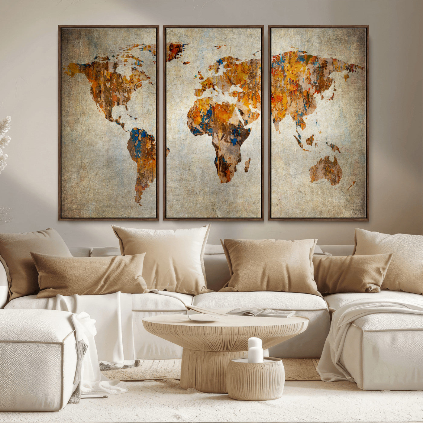 MGV-FC-48X32-3P - Push Pin World Map Canvas Print – Framed Wall Art for Couples to Track Their Travels – Anniversary