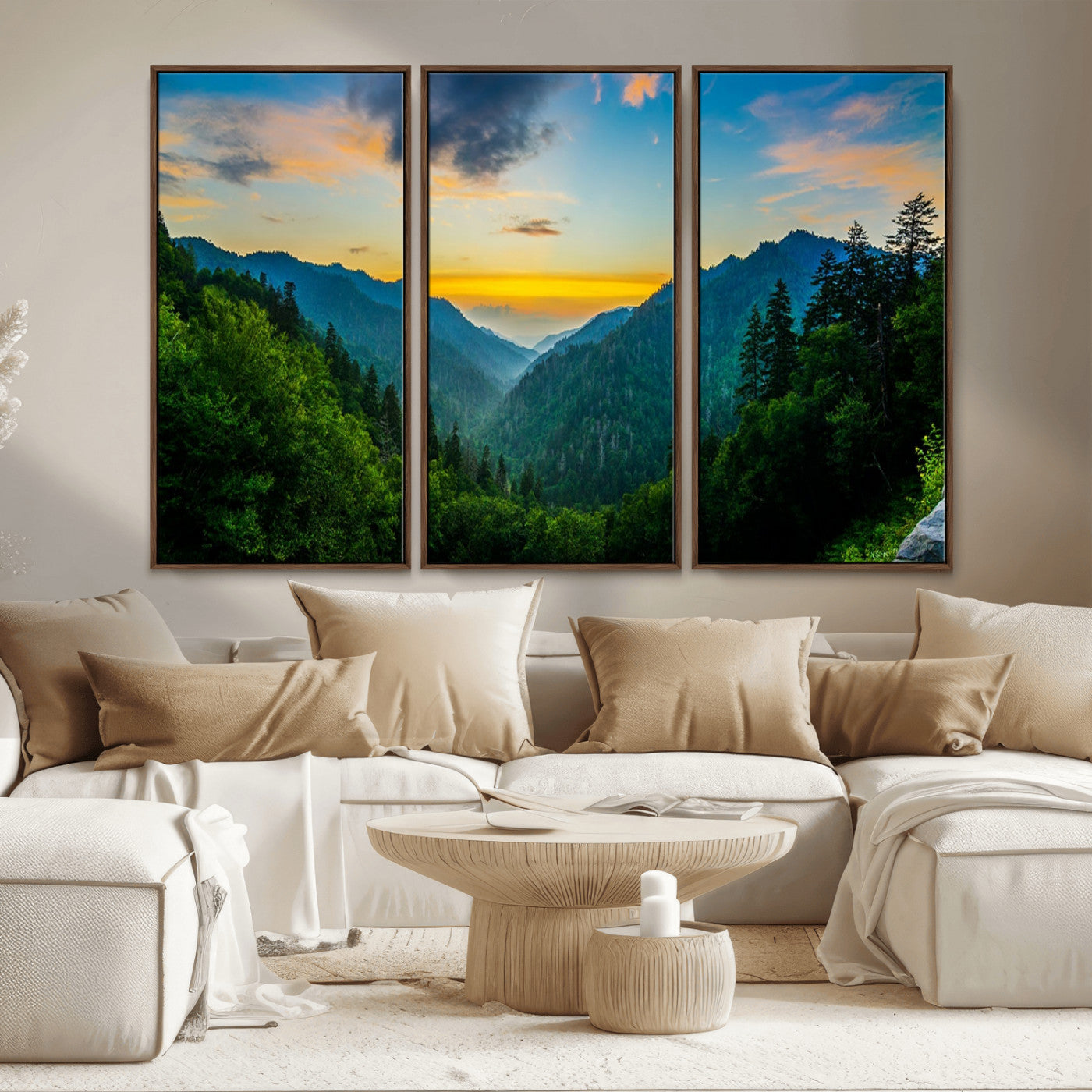 MGV-FC-48X32-3P - Green Forest Wall Art Canvas Print