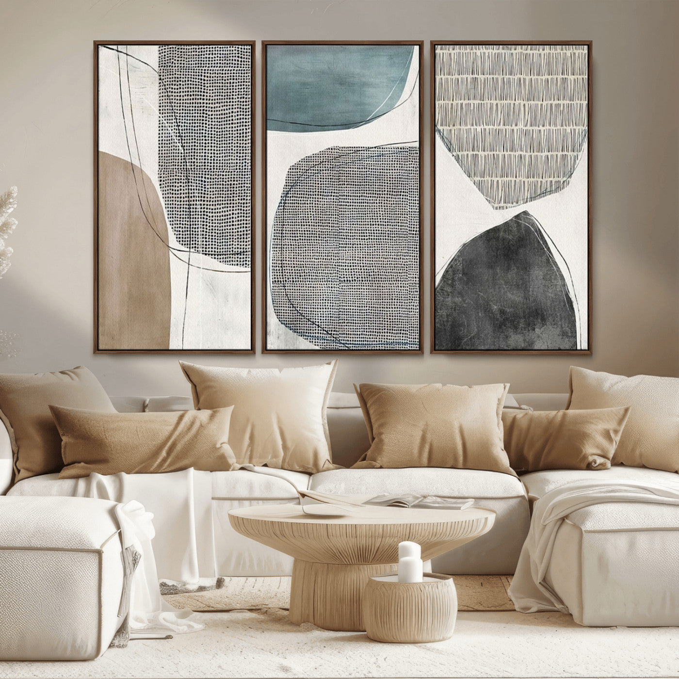 MGV-FC-48X32-3P - Canvas Print Wall Art Abstract Art Boho, Framed Boho Decor Canvas Print