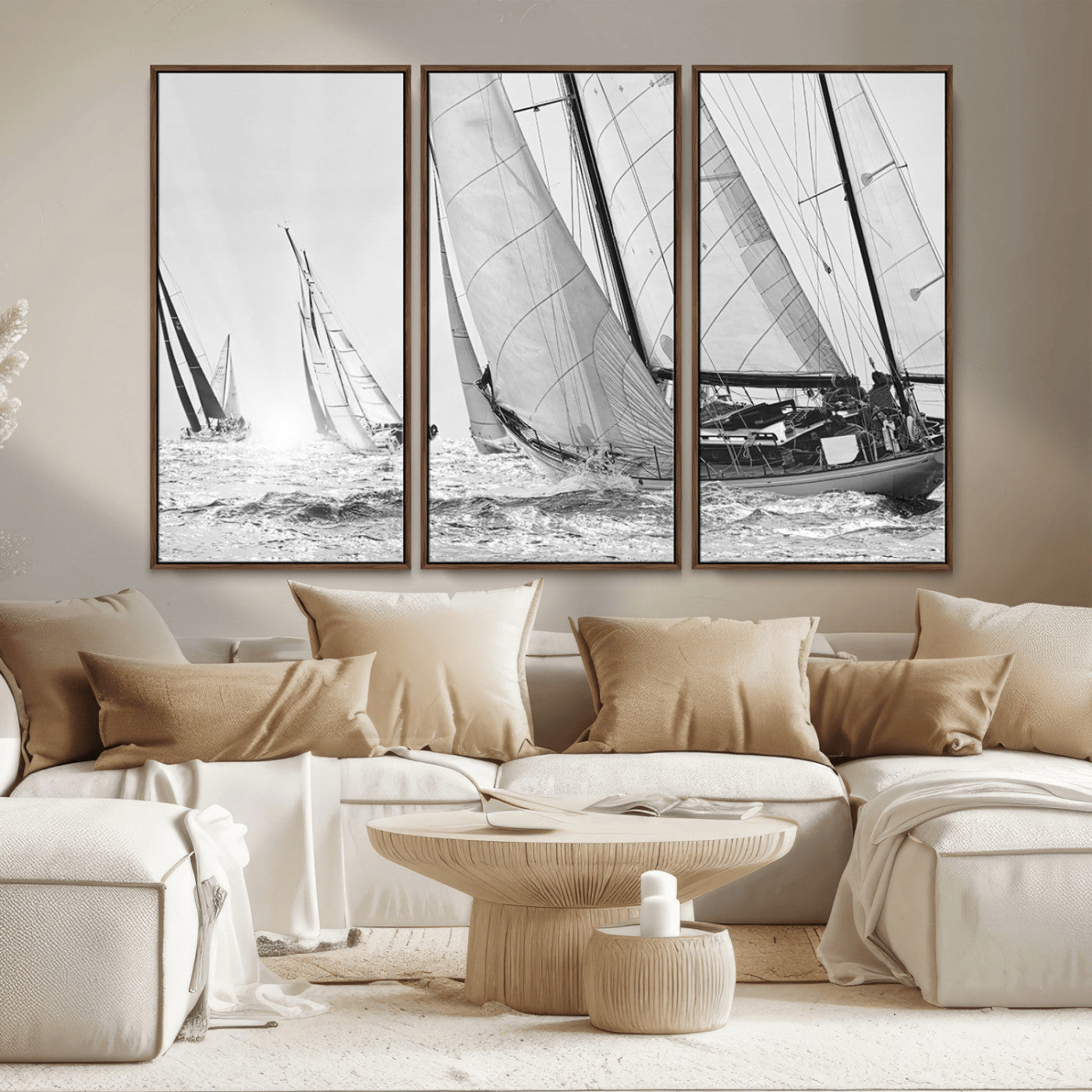 MGV-FC-48X32-3P - Yacht Sailboat Regatta Canvas Wall Art Canvas Print