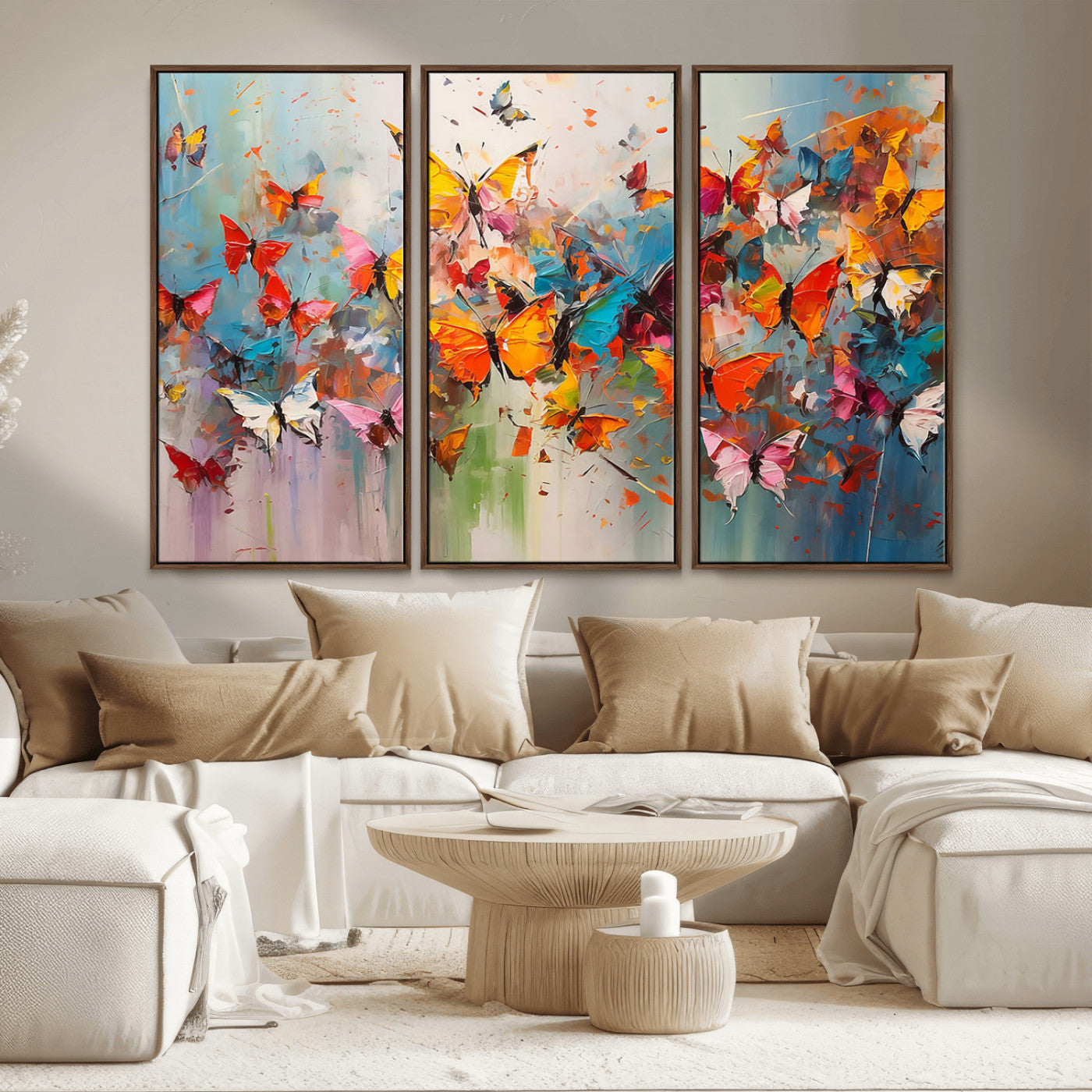 -Abstract Butterfly Wall Art Canvas Print