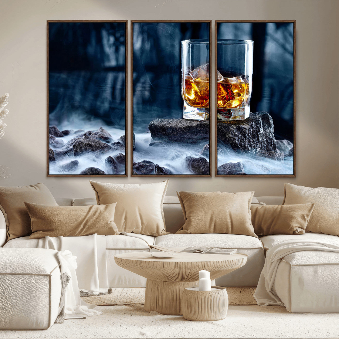 MGV-FC-48X32-3P - Whiskey Ice Wall Art Canvas Print