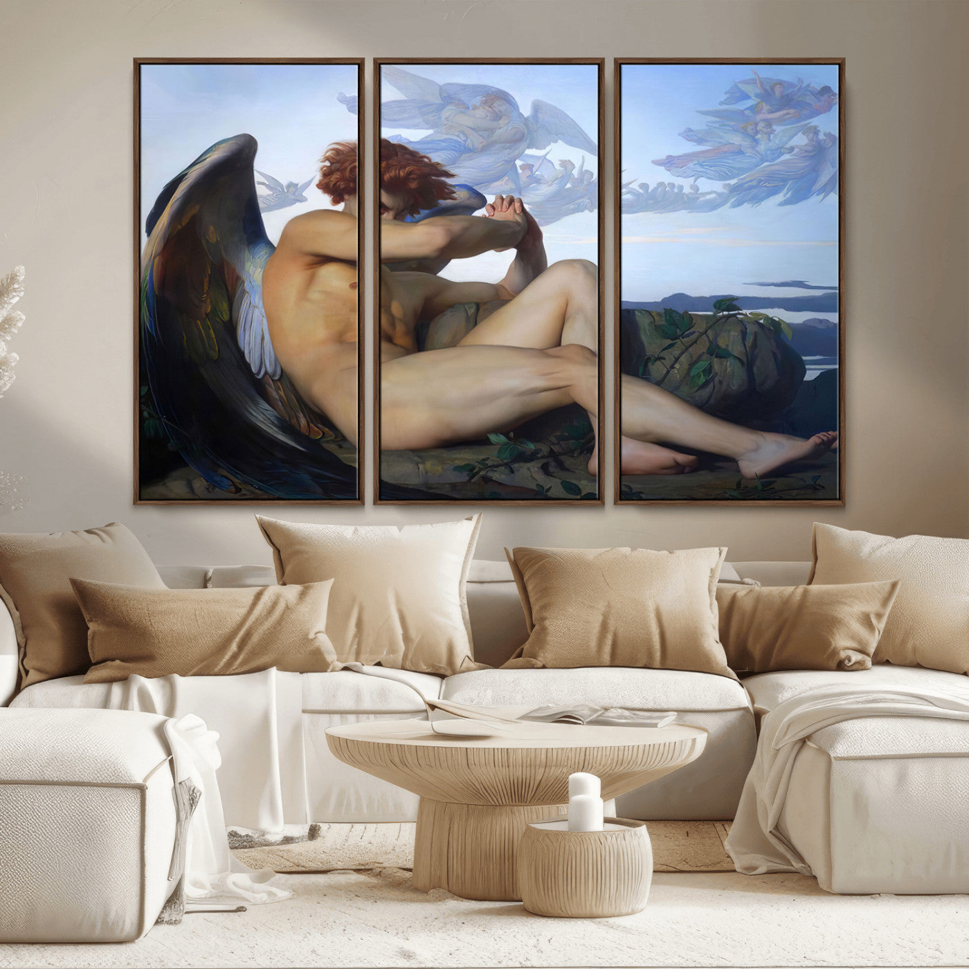 -Fallen Angel Wall Art Canvas Print – Classic Art, Framed, Ready to Hang - Alexandre Cabanel