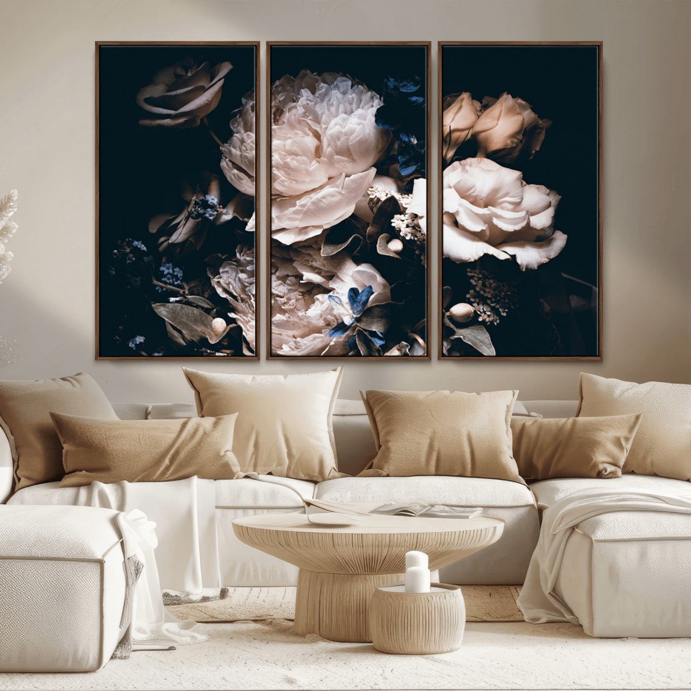 MGV-FC-48X32-3P - Pink Peonies Flowers Large Canvas Art Print