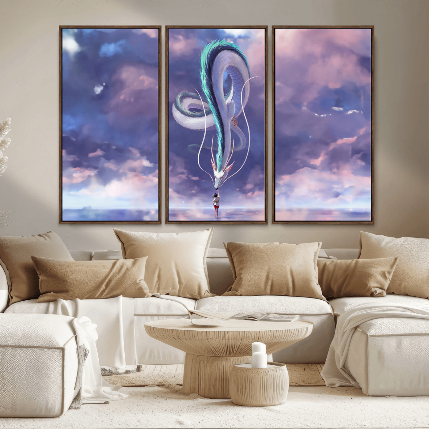 MGV-FC-48X32-3P - Spirited Away Haku and Chihiro Poster - Anime Lover - Hayao Miyazaki - Studio Ghibli Poster - Anime