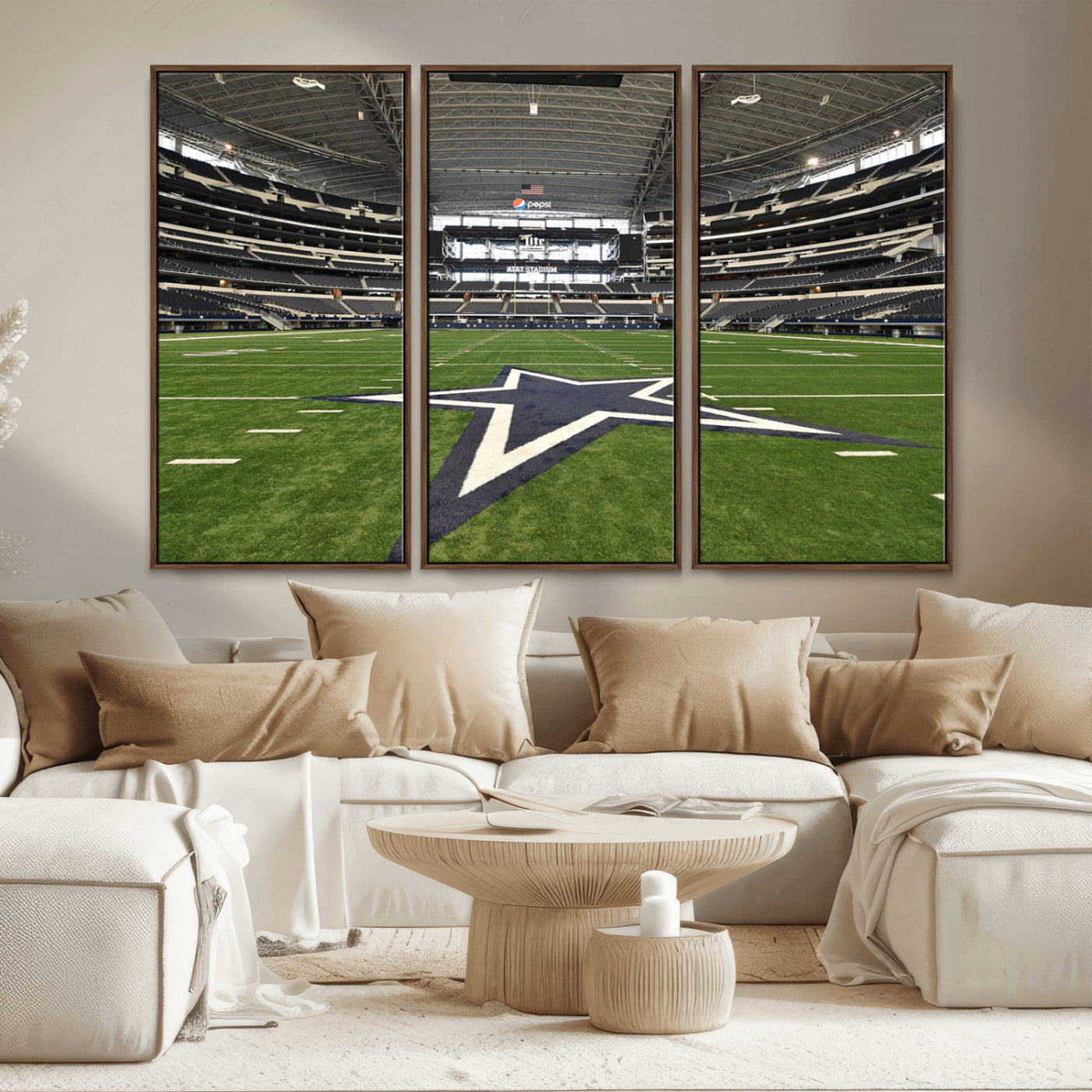 MGV-FC-48X32-3P - Dallas Cowboys Football Team Print - Arlington AT&T Stadium Wall Art Canvas Print