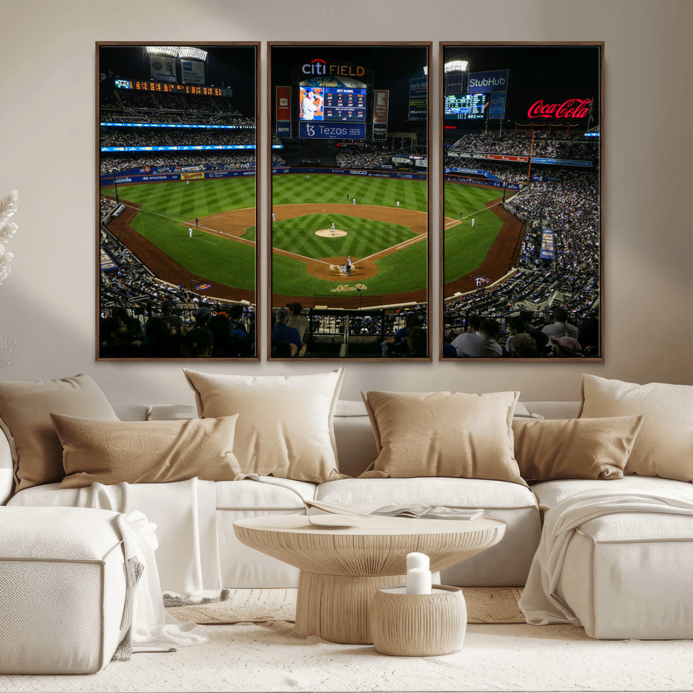 MGV-FC-48X32-3P - Los Angeles Dodgers Baseball Team Print - California Dodger Stadium Wall Art Canvas Print