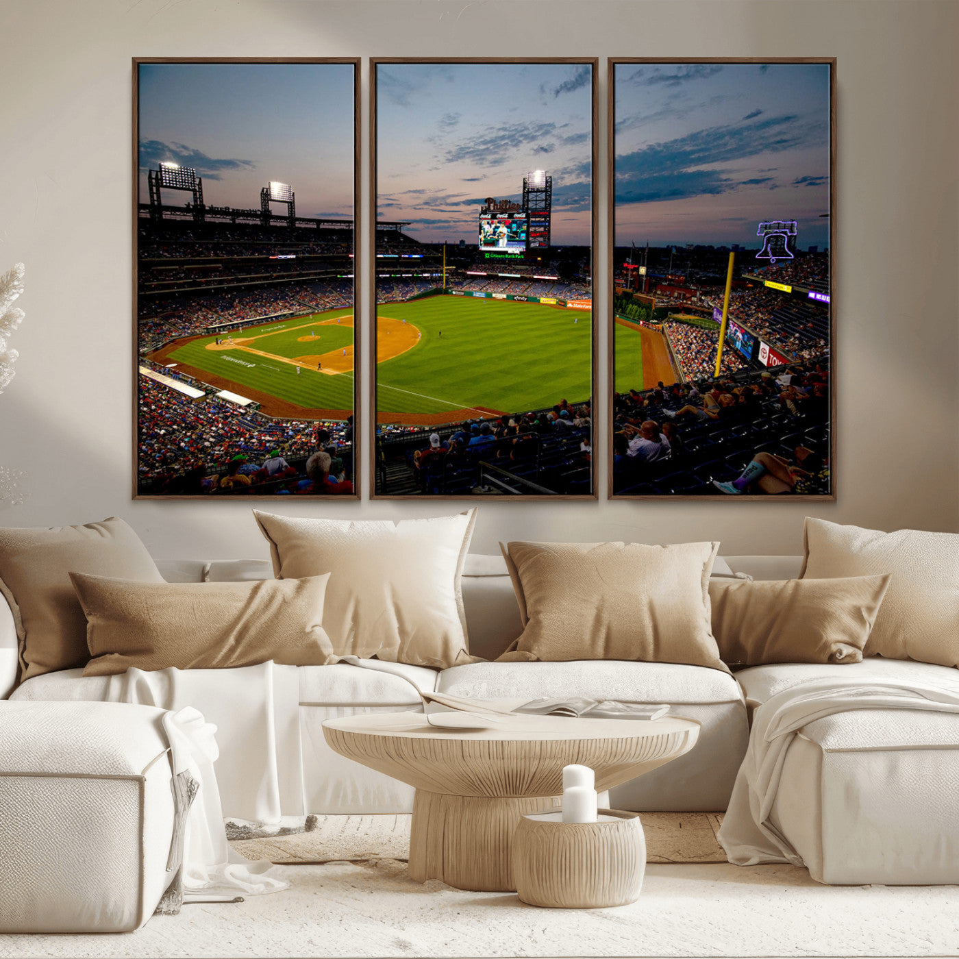 MGV-FC-48X32-3P - Philadelphia Phillies Baseball Team Print - Citizens Bank Park Stadium Wall Art Canvas Print