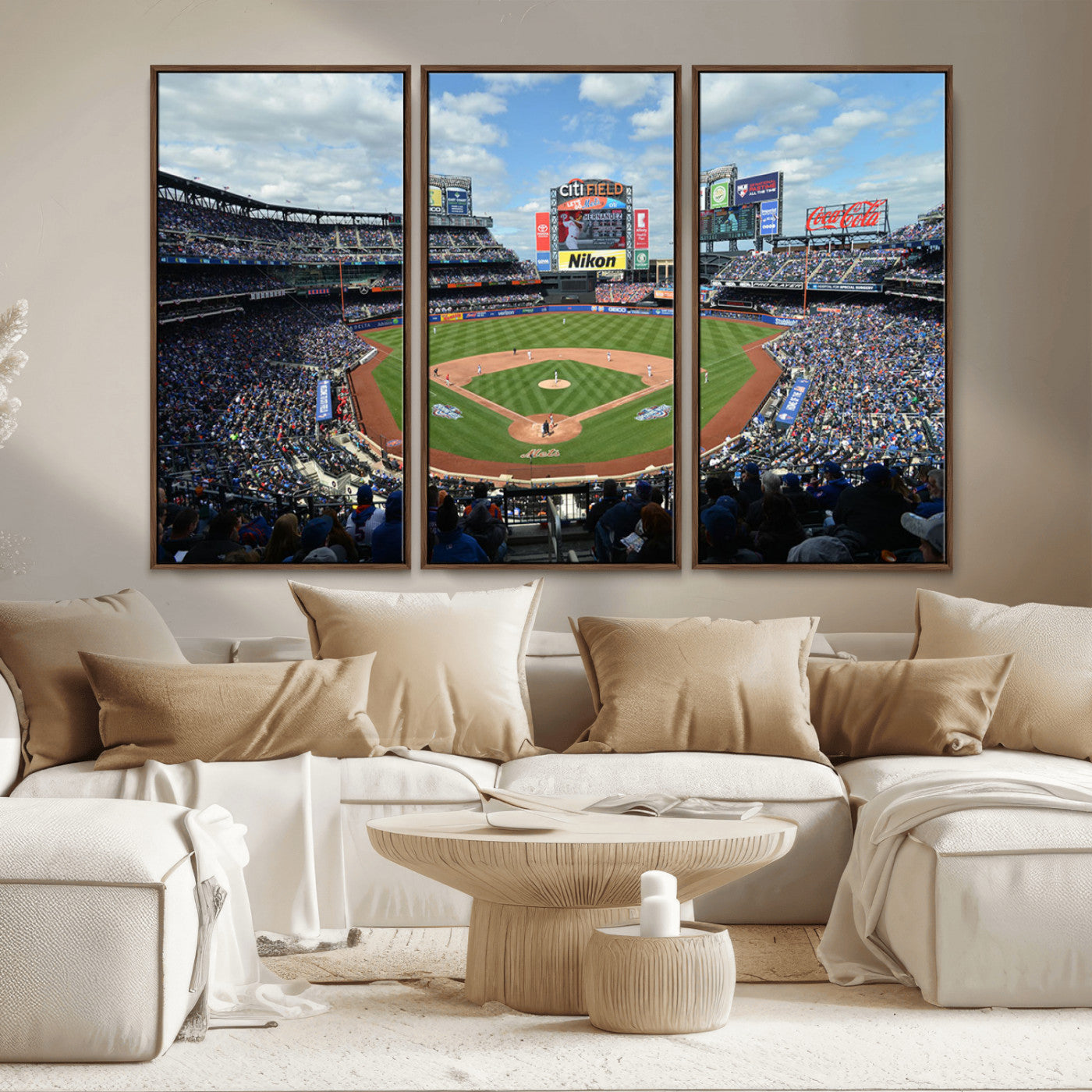 MGV-FC-48X32-3P - New York Mets Baseball Team Print - Citi Field Stadium Wall Art Canvas Print