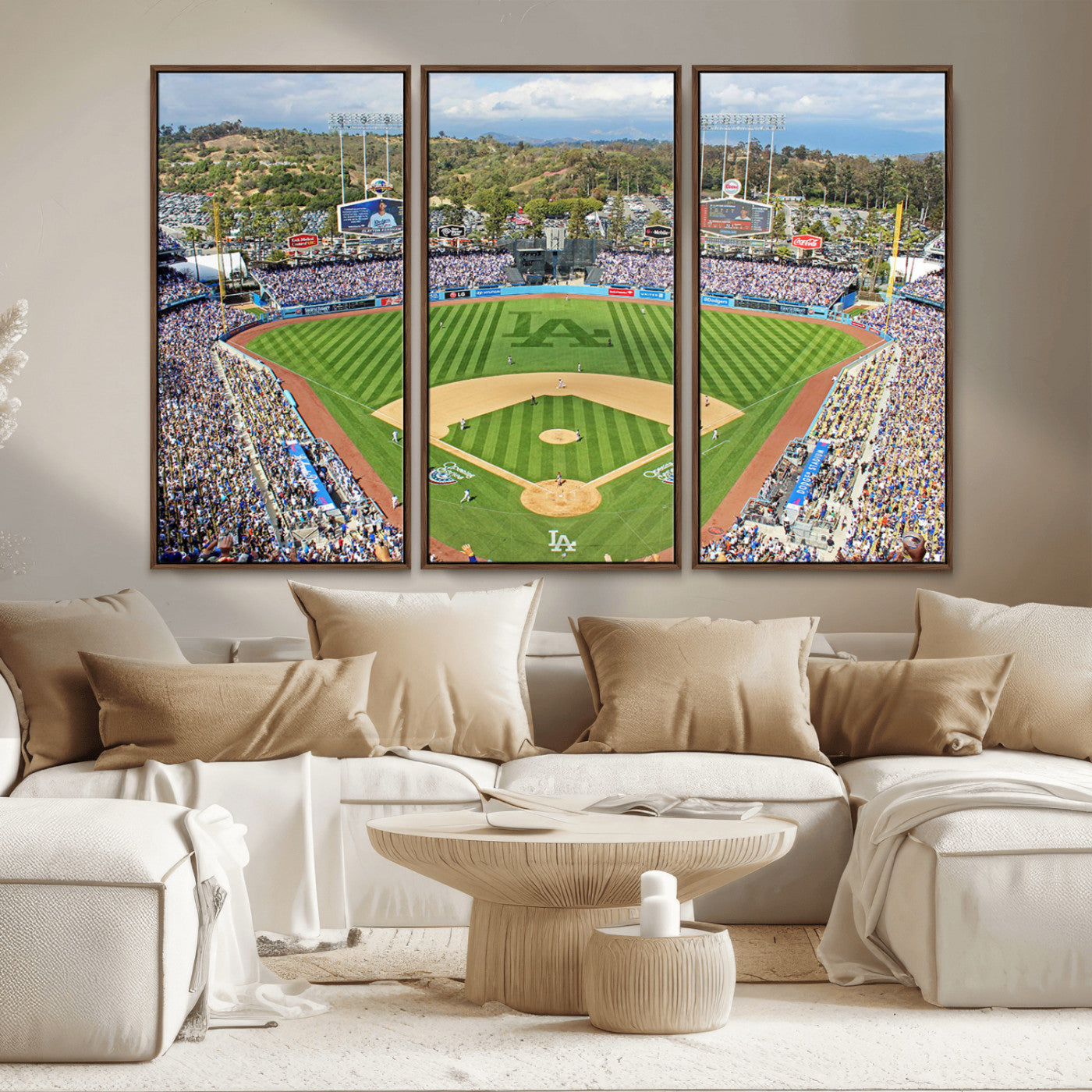 MGV-FC-48X32-3P - Citi Field Wall Art Print | 3-Panel New York Mets Baseball Stadium Canvas Print | Framed Sports Decor for Living Room, Man Cave, or Office