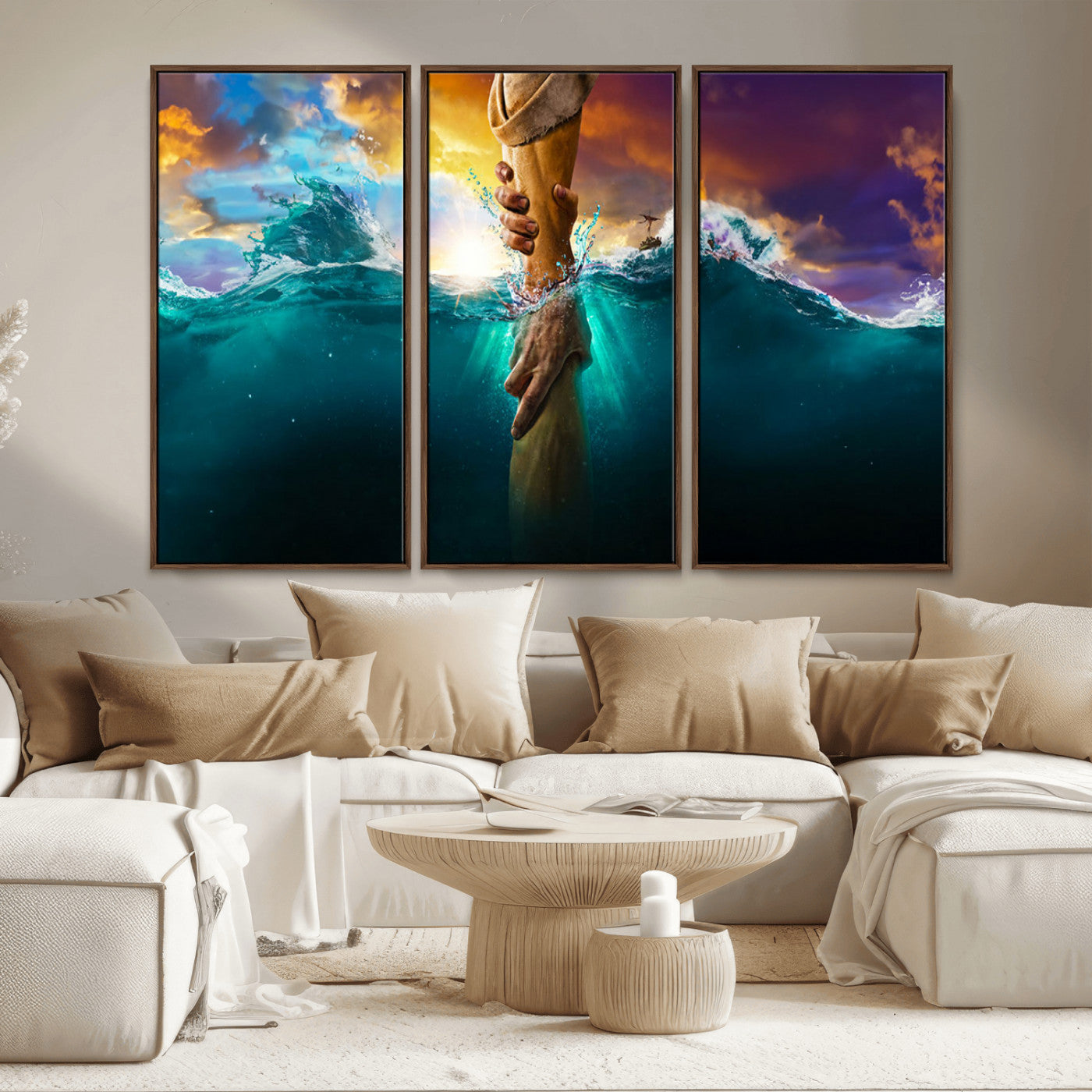 MGV-FC-48X32-3P - God Hand Wall Art Canvas Print
