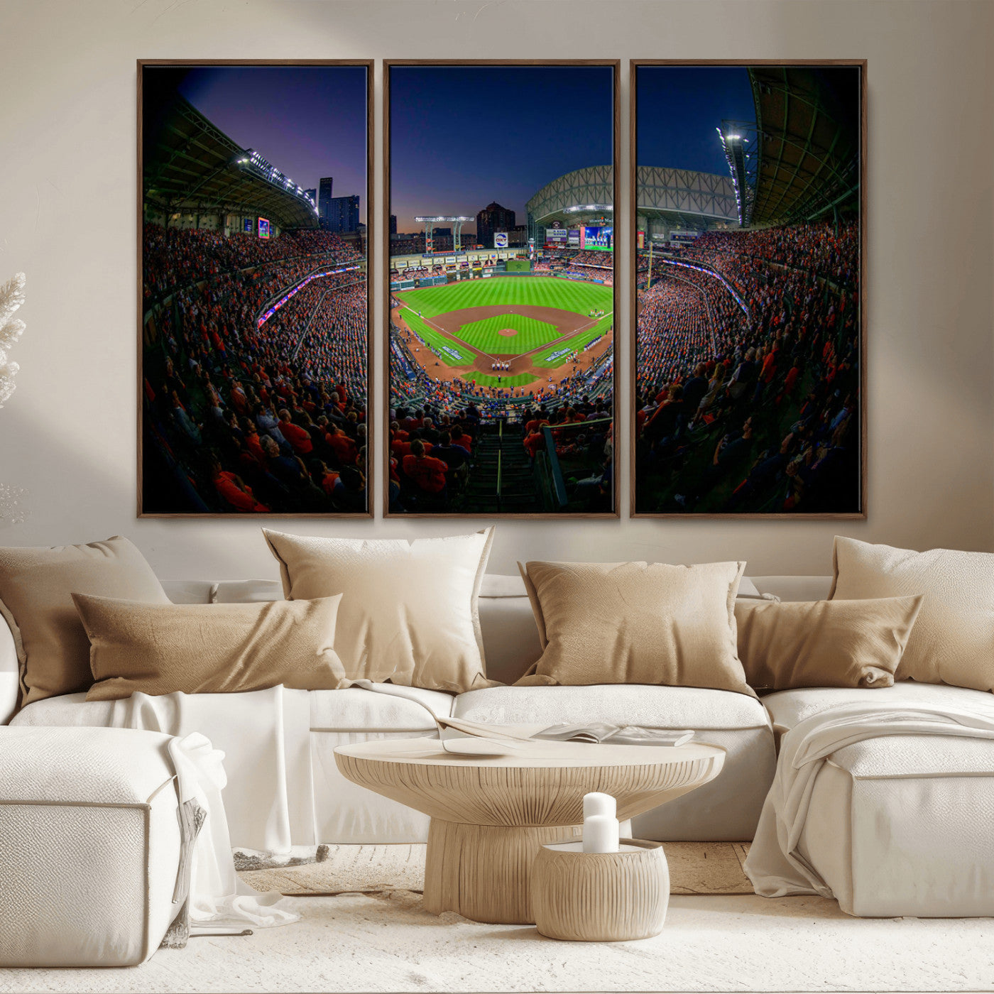 MGV-FC-48X32-3P - Houston Astros Baseball Team Print - Houston Minute Maid Park Stadium Wall Art Canvas Print