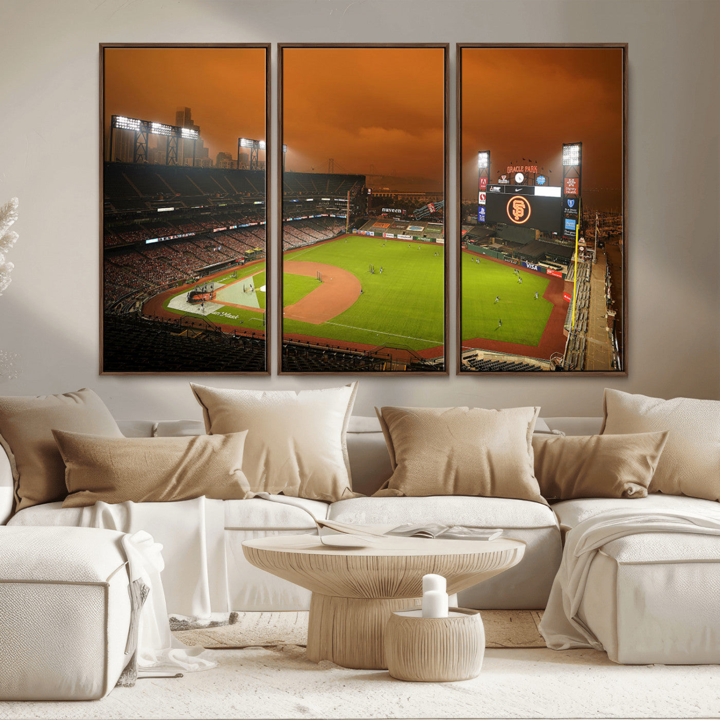 MGV-FC-48X32-3P - San Francisco Giants Baseball Team Print - Oracle Park Stadium Wall Art Canvas Print