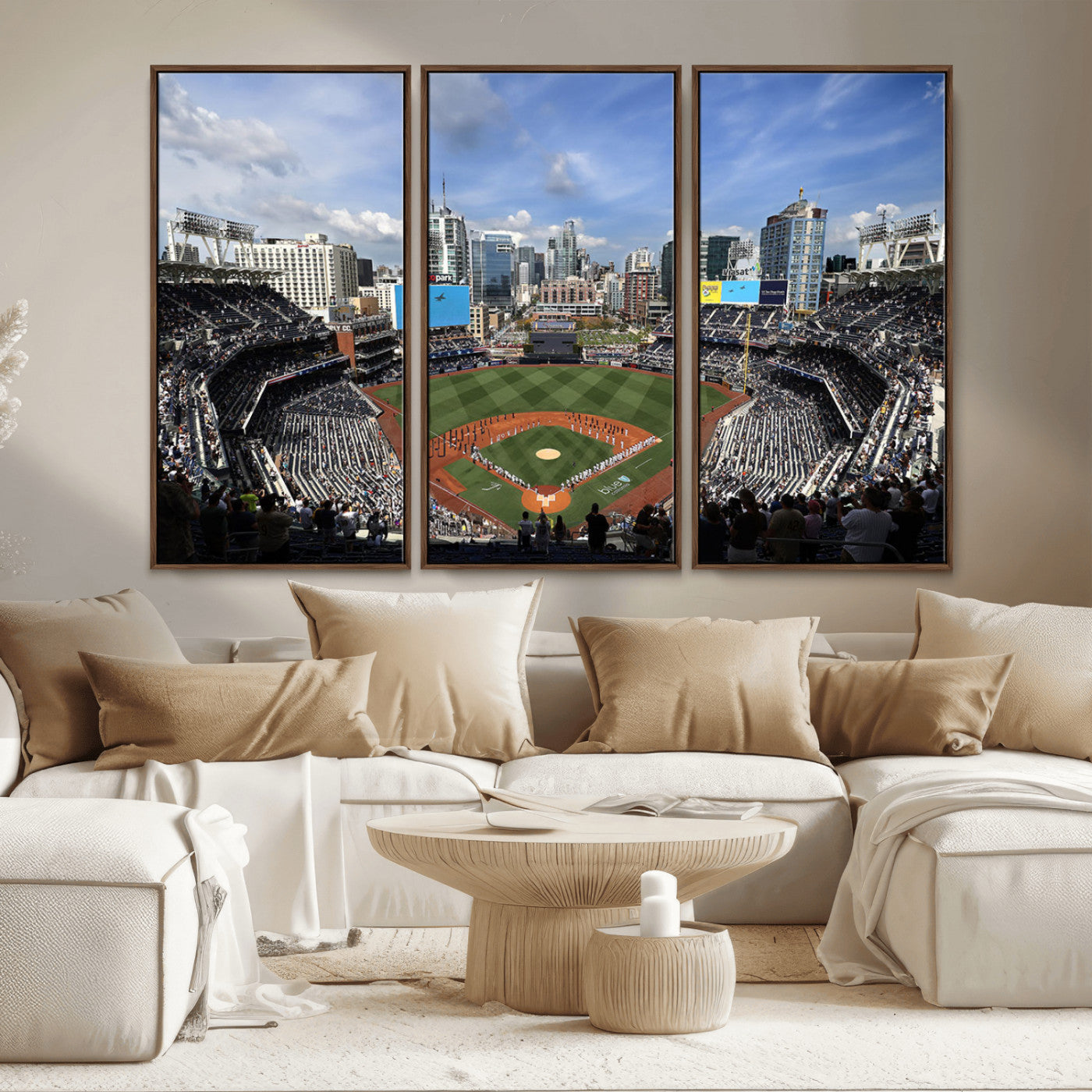 MGV-FC-48X32-3P - San Diego Padres Baseball Team Print - Petco Park Stadium Wall Art Canvas Print