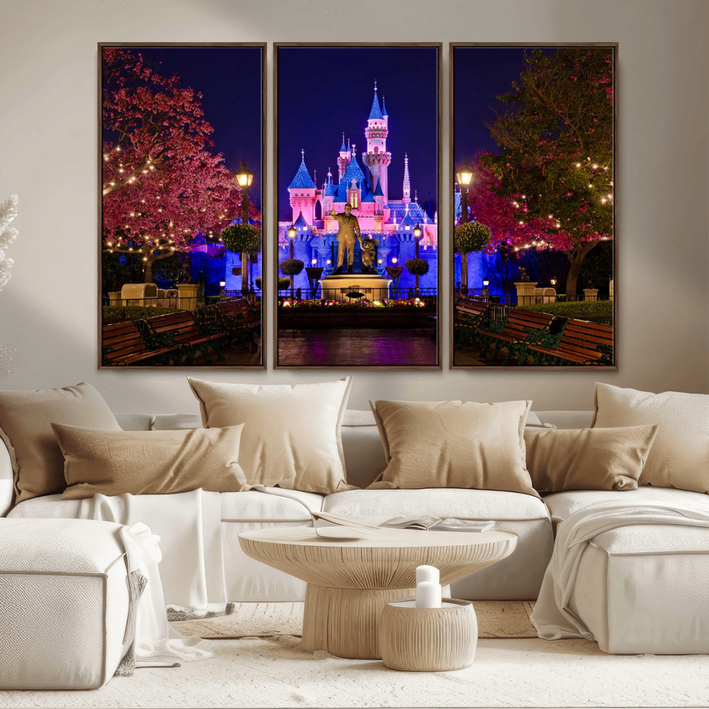 MGV-FC-48X32-3P - Castle Large Wall Art Disney Magic Kingdom Kids Room Decor - Disney World Christmas Home Decor Child