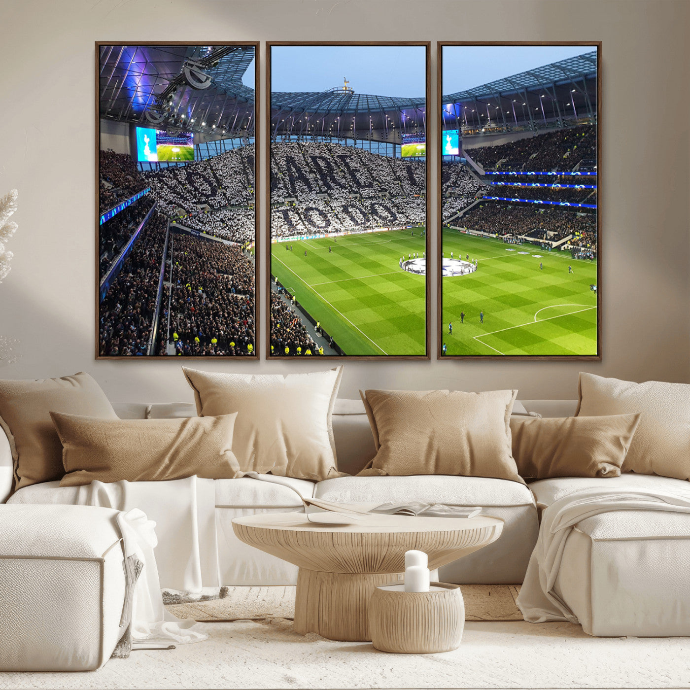 -Tottenham Hotspur Stadium Canvas Print, Match Day Triple Canvas Wall Art - Premier League Football