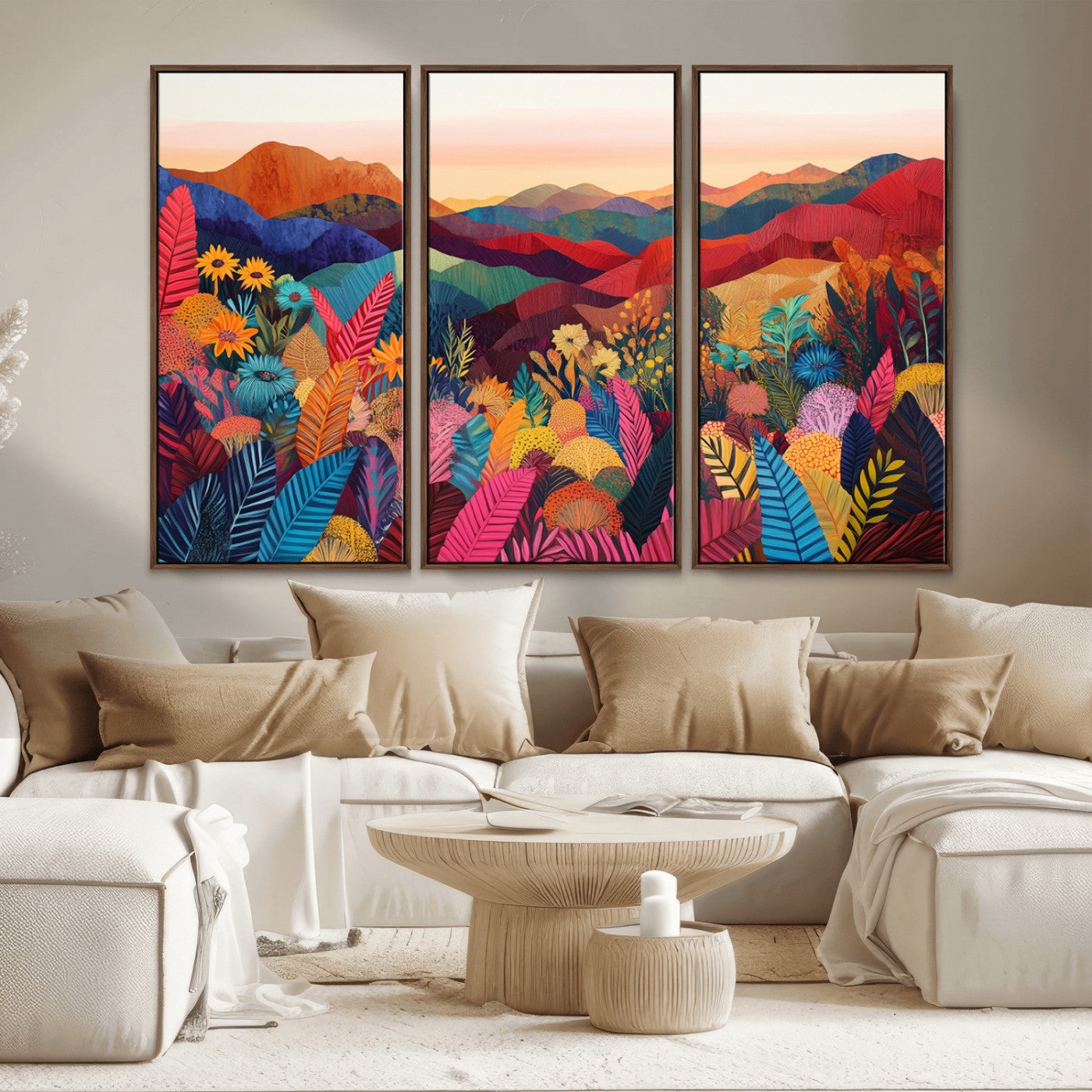 MGV-FC-48X32-3P - YAYOI KUSAMA Abstract Print - Landscape Canvas Wall Art Print - Vibrant Modern Decor for Living