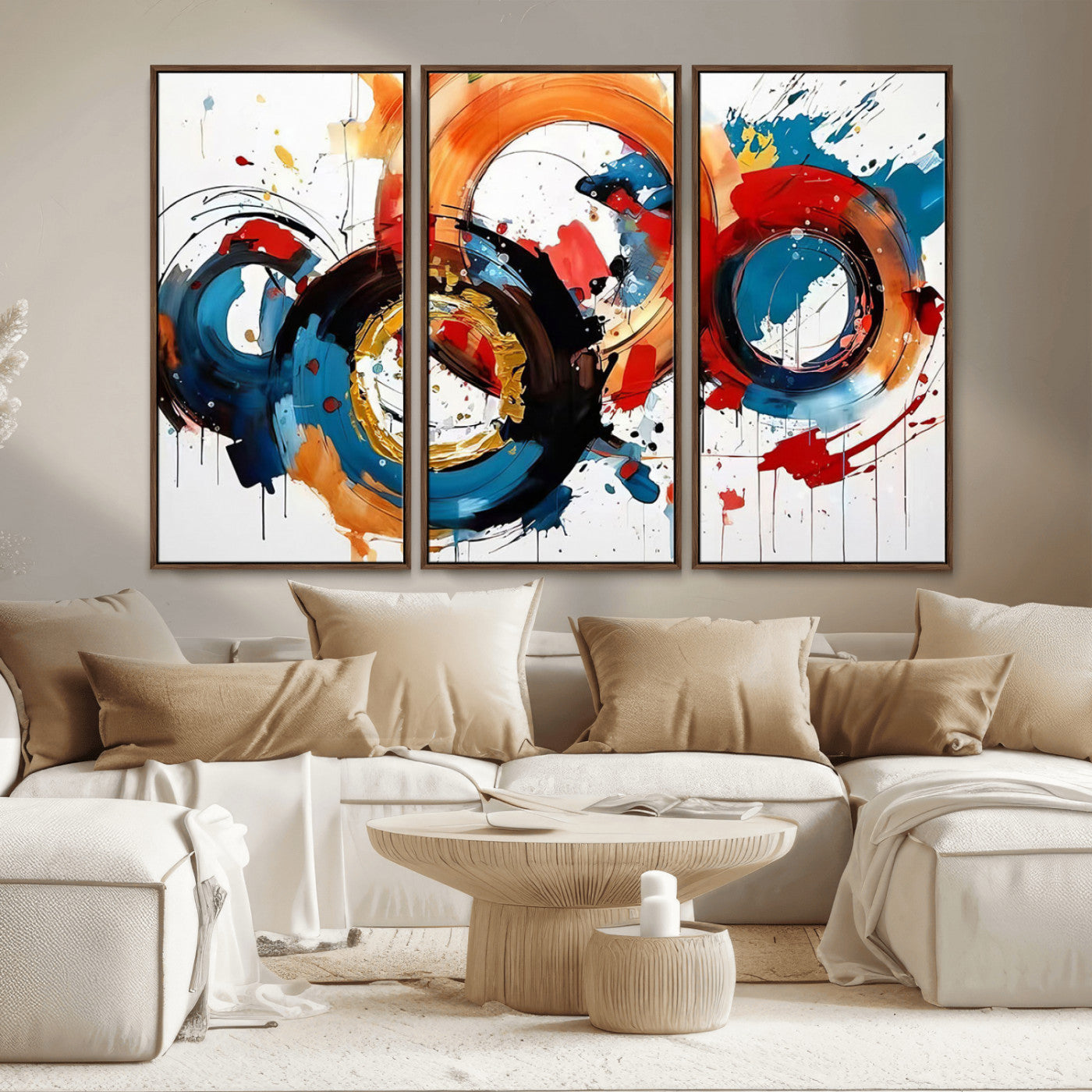 MGV-FC-48X32-3P - Abstract Wall Art, Rings Wall Art Canvas Print